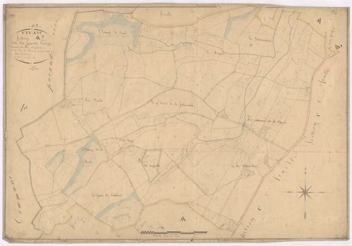 Arçon - 1712VT42_19 - Section A 3 (Les Grands Berrys) : plan levé par Goubault à l'échelle 1:2500. 1831
