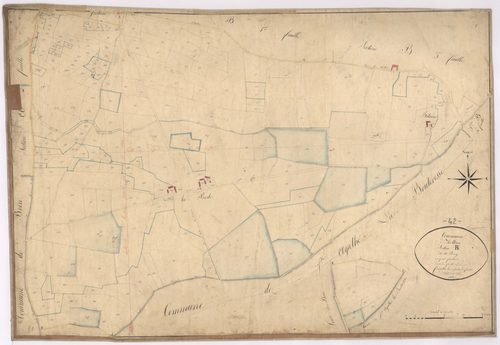 Arthun - 1682VT1_39 - Section B 2 (Le Bourg) : plan levé par Fenouillet jeune à l'échelle 1:2500. 1826