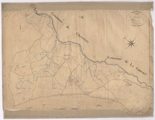 Aveizieux - 1682VT2_3 - Section A 2 (Montuclas) : plan levé par Chaland à l'échelle 1:2500. [1828]