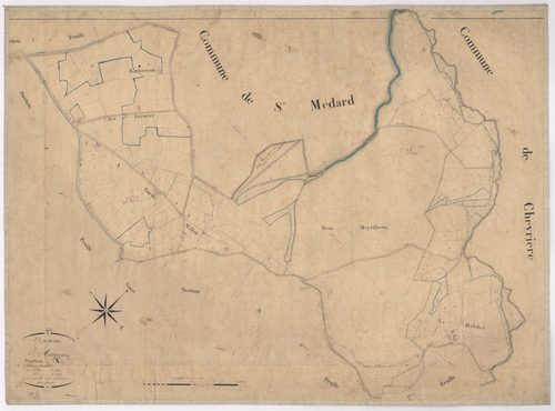 Aveizieux - 1682VT2_2 - Section A 1 (Montuclas) : plan levé par Chaland à l'échelle 1:2500. [1828]