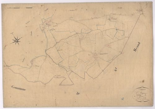 Aveizieux - 1682VT2_5 - Section B 2 (Le Bourg) : plan levé par Chaland à l'échelle 1:2500. [1828]