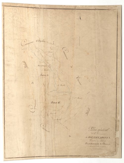 Blesle - Plan général de la commune de Bousselargues, réunie à la commune de Blesle
