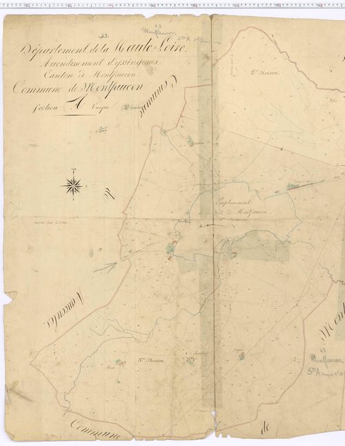 Montfaucon-en-Velay - Section A u, feuille 1