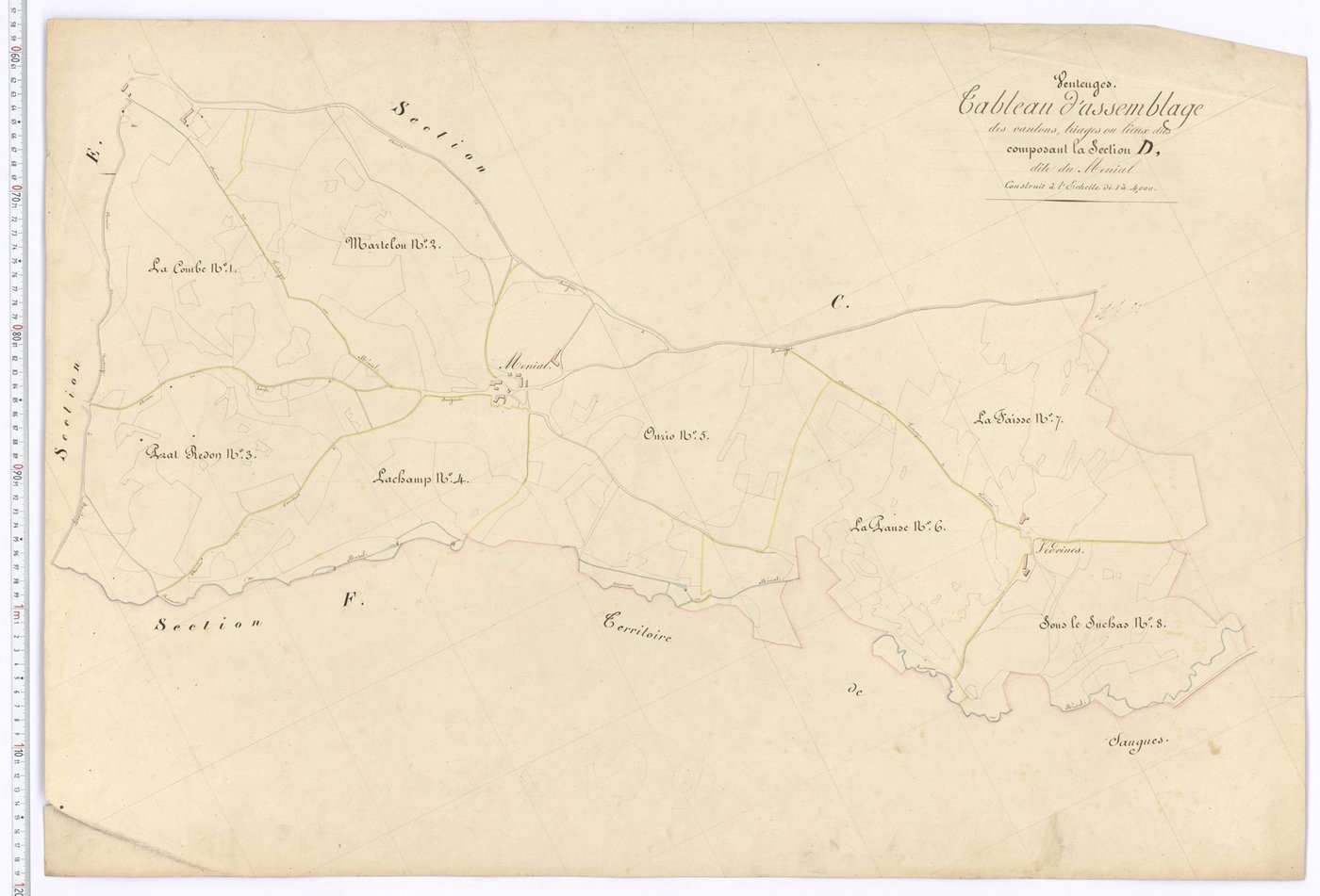 Venteuges - Tableau d'assemblage section D