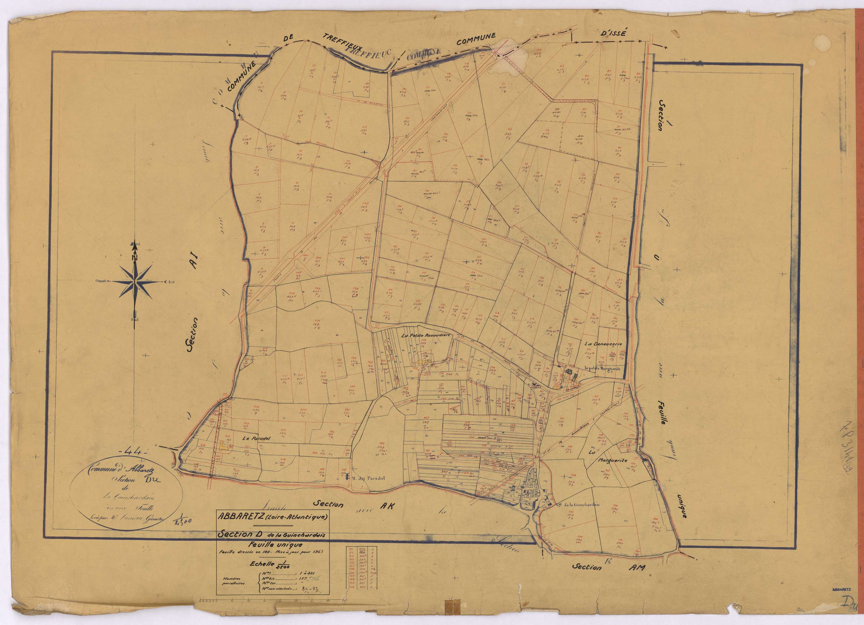 Abbaretz - Section D Guinchardais (section de La) ; 1-231
