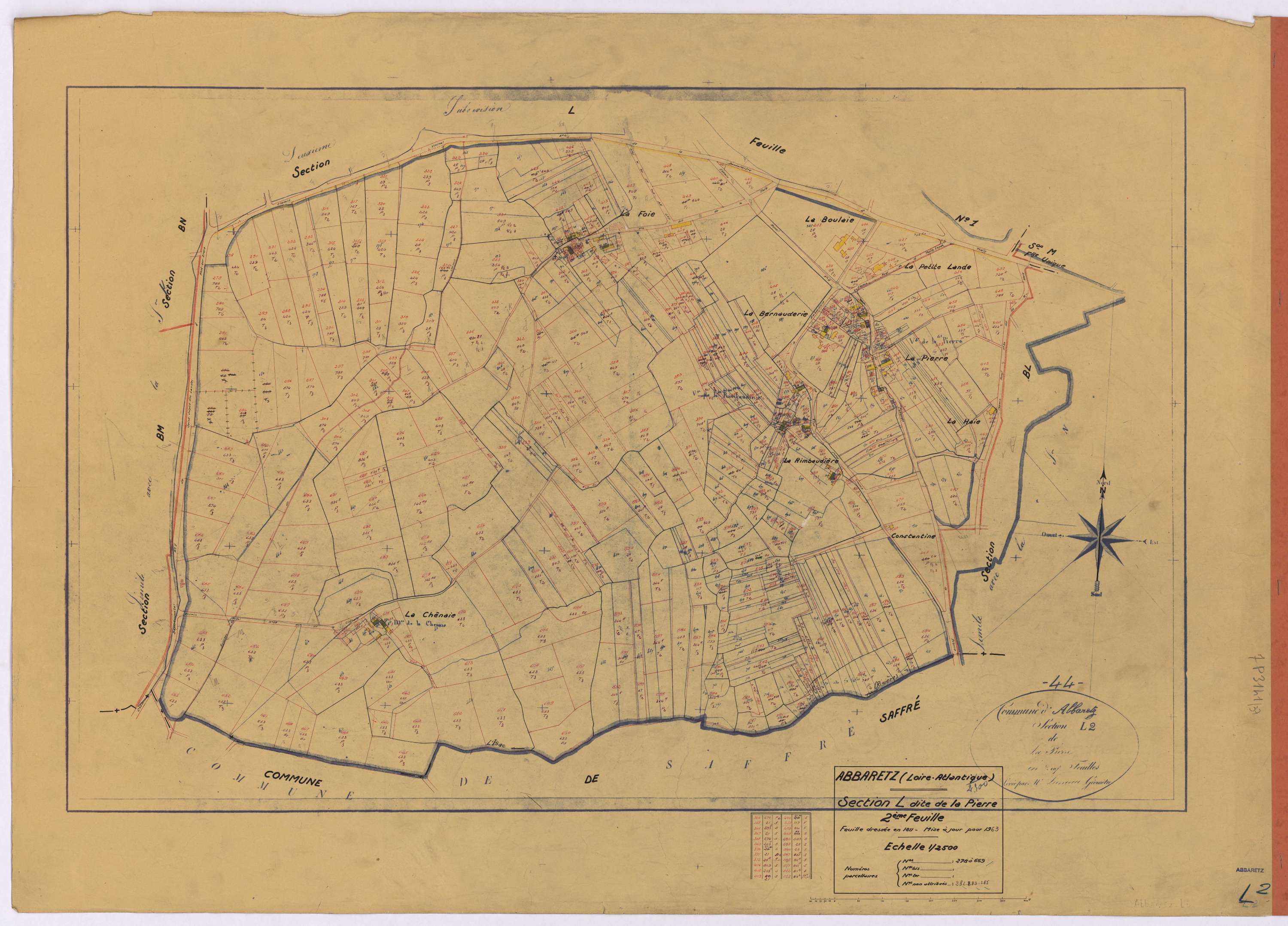 Abbaretz - Section L2 Pierre (section de La) ; 278-669
