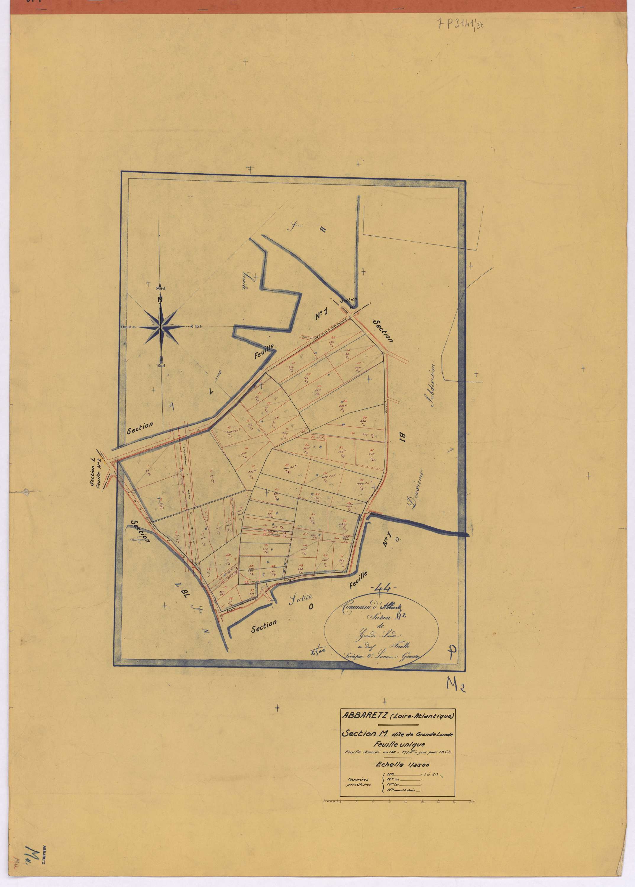 Abbaretz - Section M Grand'Lande (section de) ; 1-63