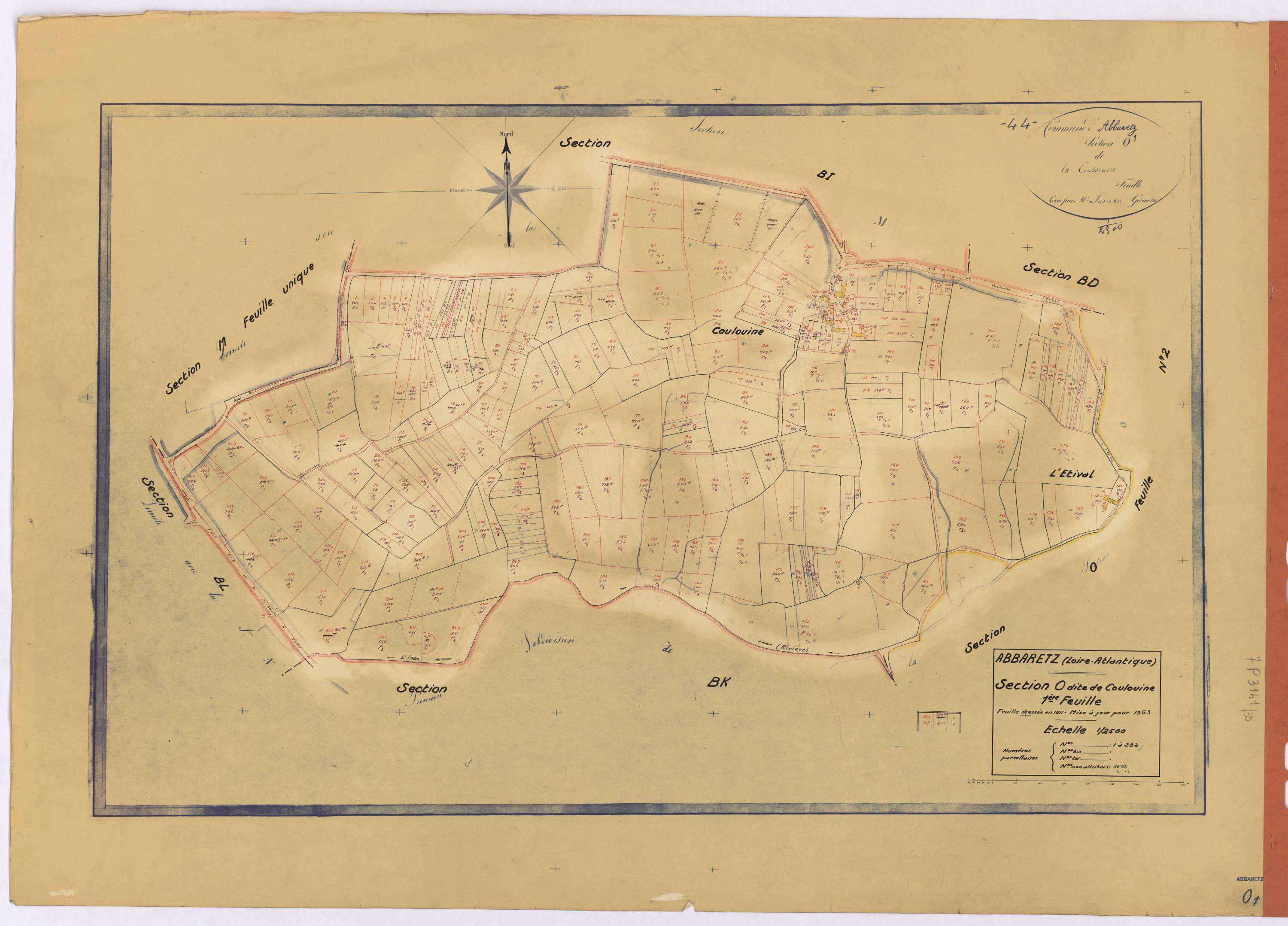 Abbaretz - Section O1 Coulouine (section de) ; 1-232