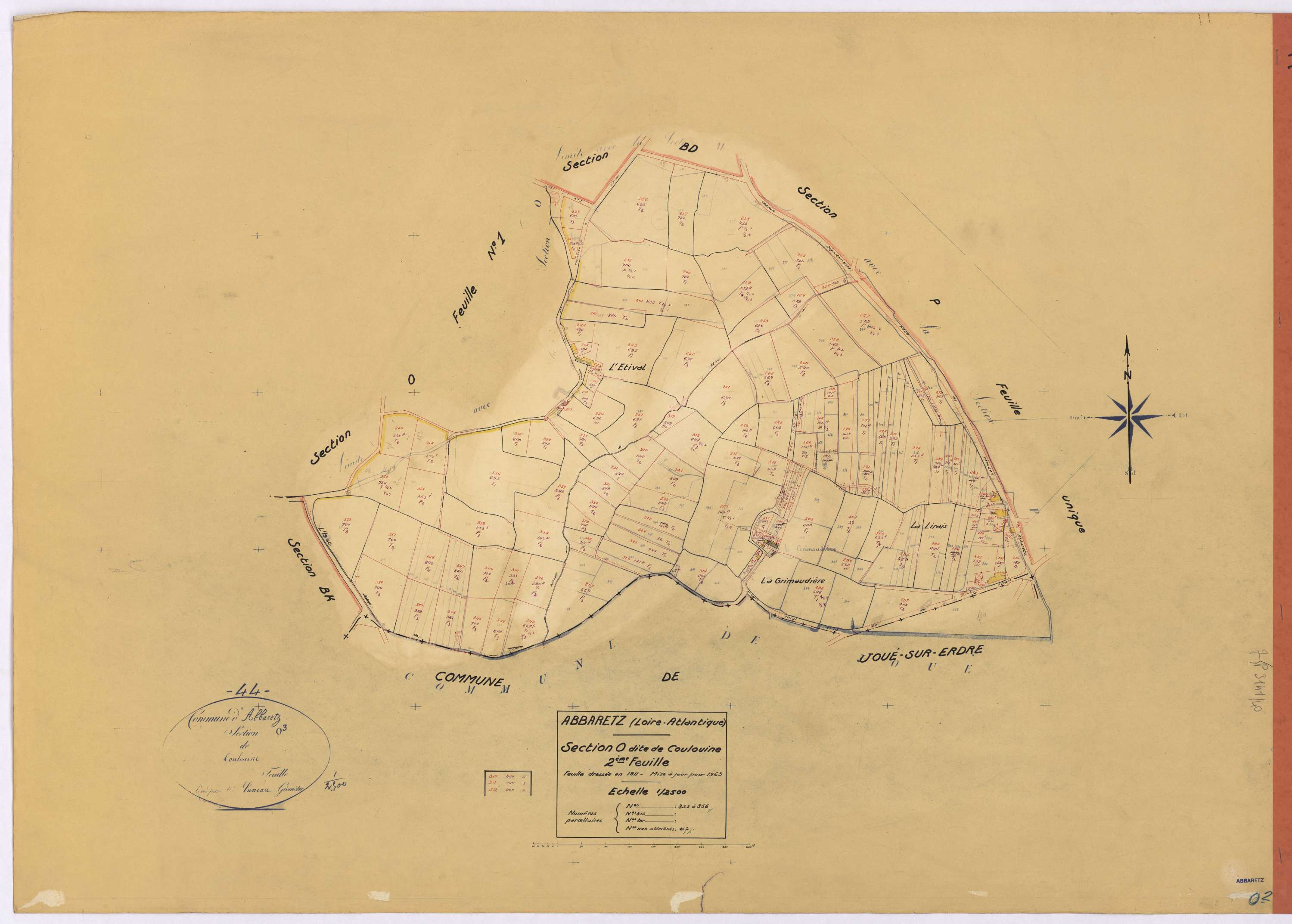 Abbaretz - Section O2 Coulouine (section de) ; 233-356
