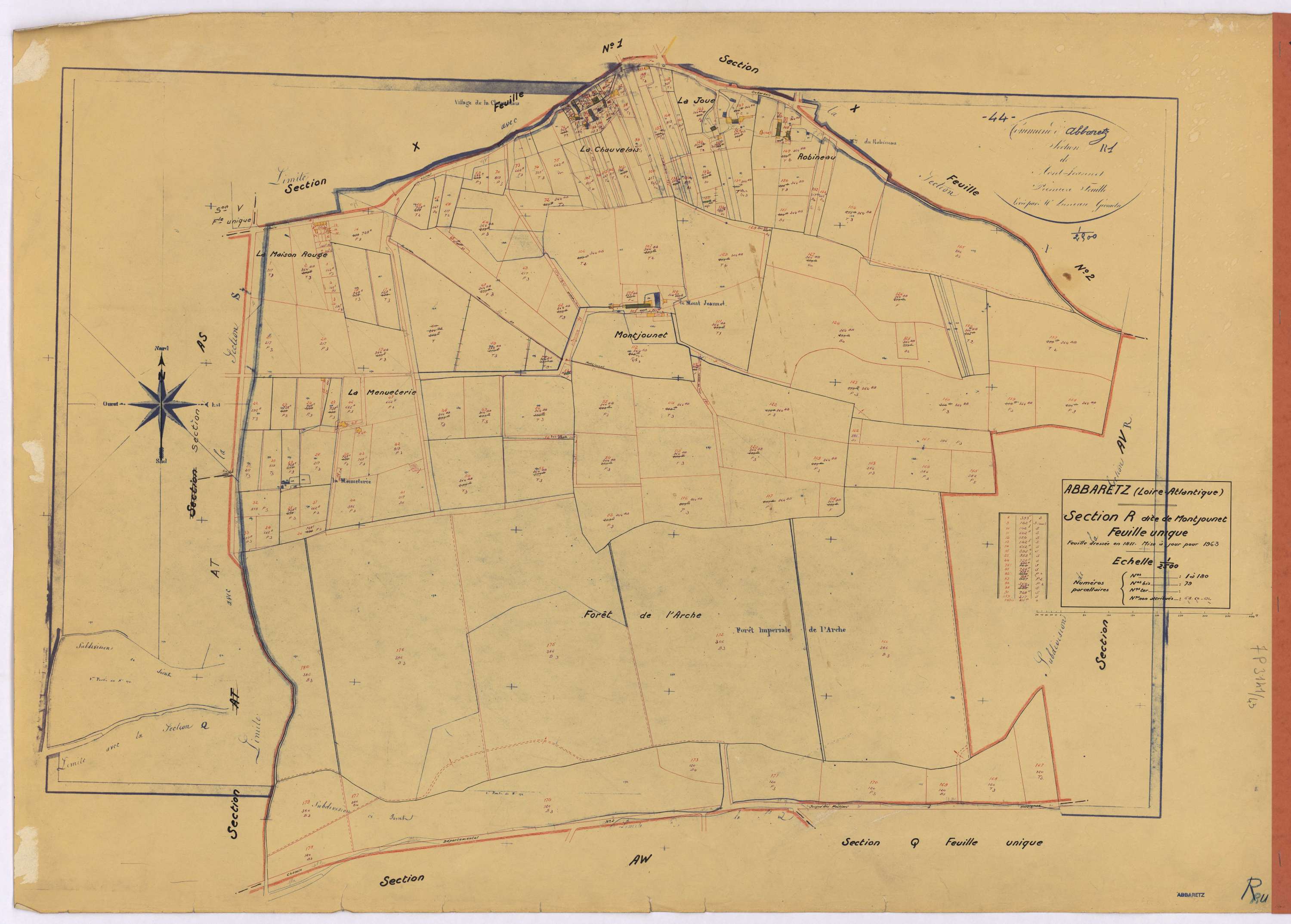 Abbaretz - Section R Montjounet (section de) ; 1-180