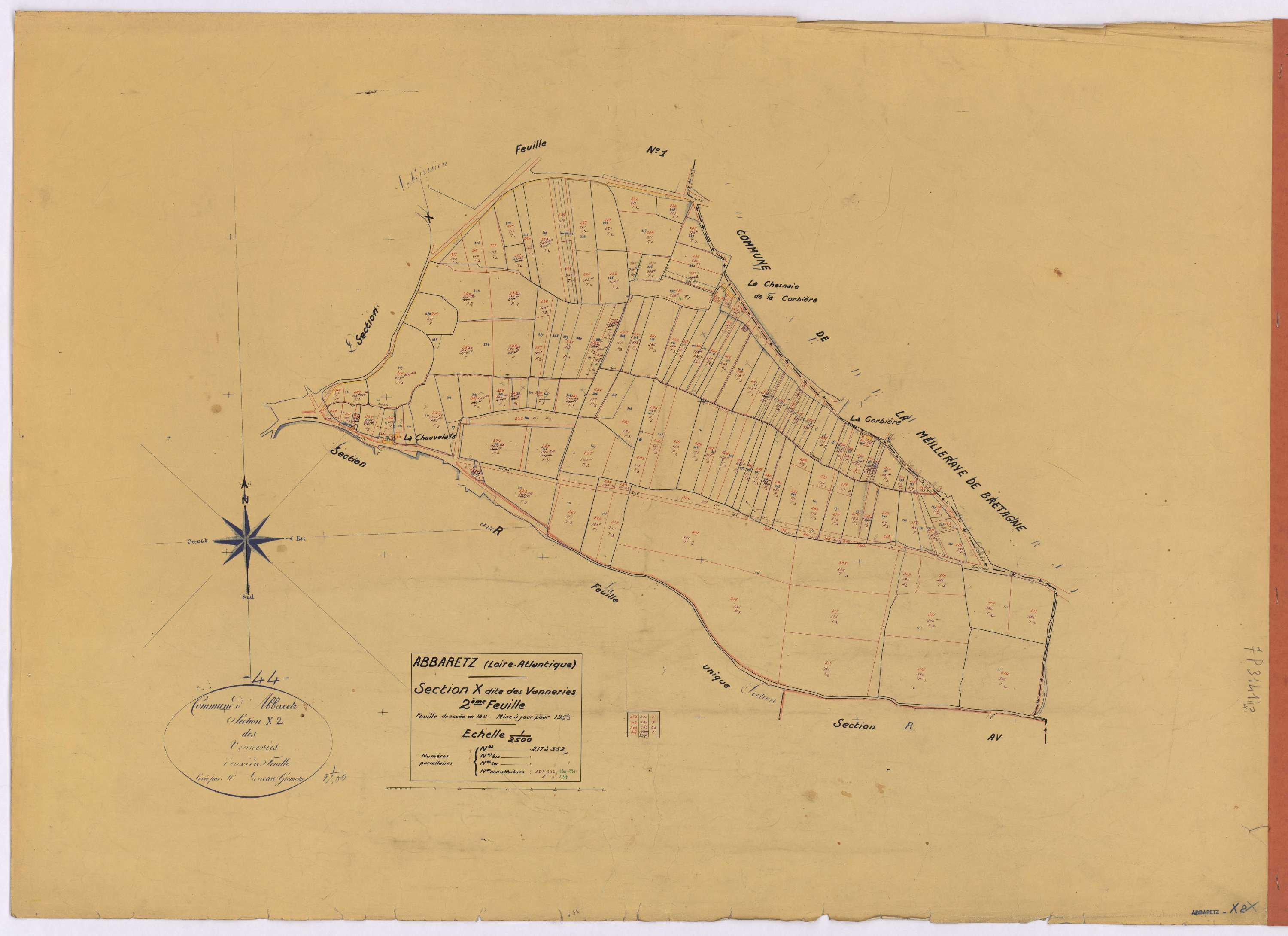 Abbaretz - Section X2 Vanneries (section des) ; 217-352
