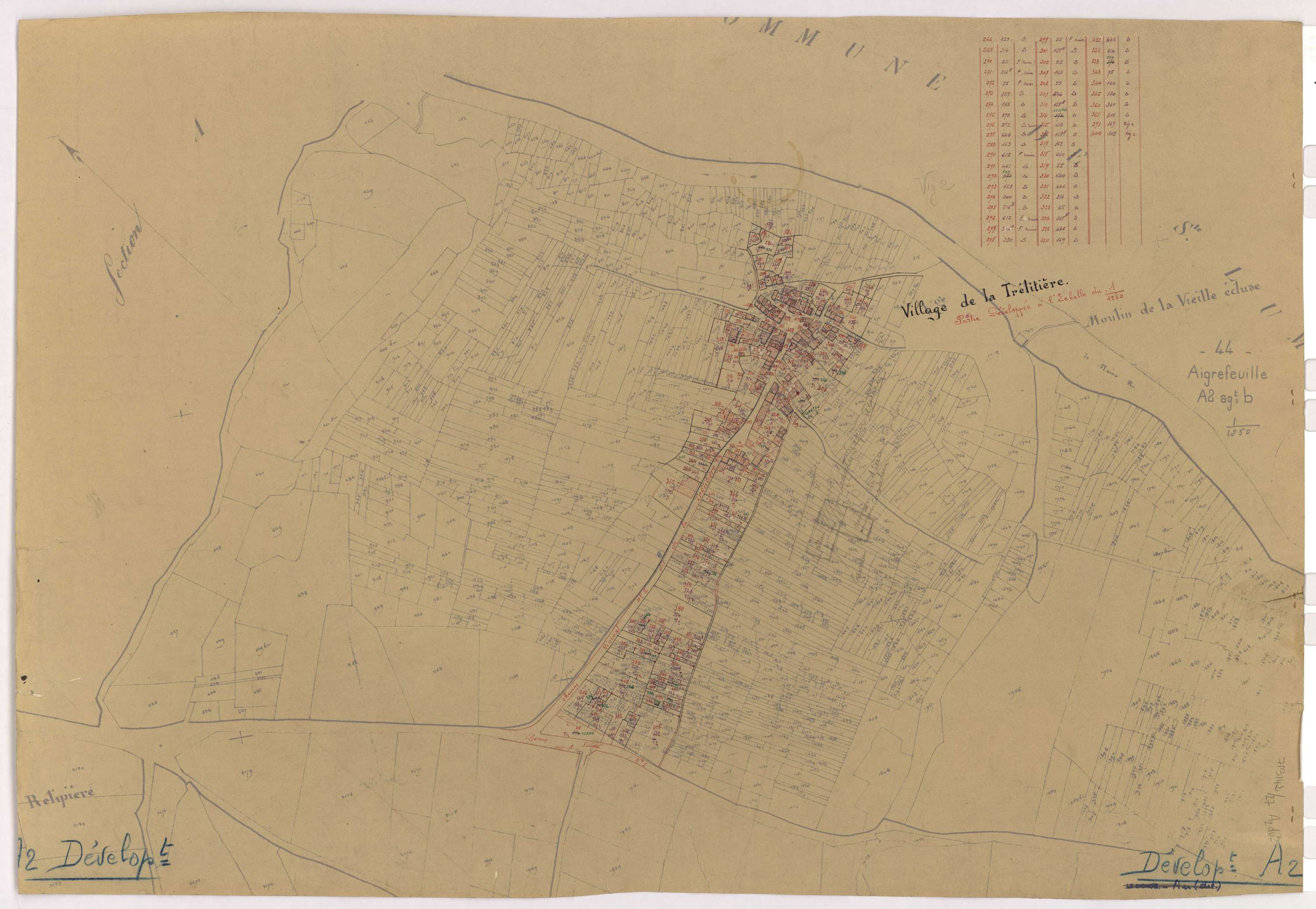 Aigrefeuille-sur-Maine - Section A2 (développement) Trélitière (section de La) ; 73-762 ; développement du village de La Trélitière