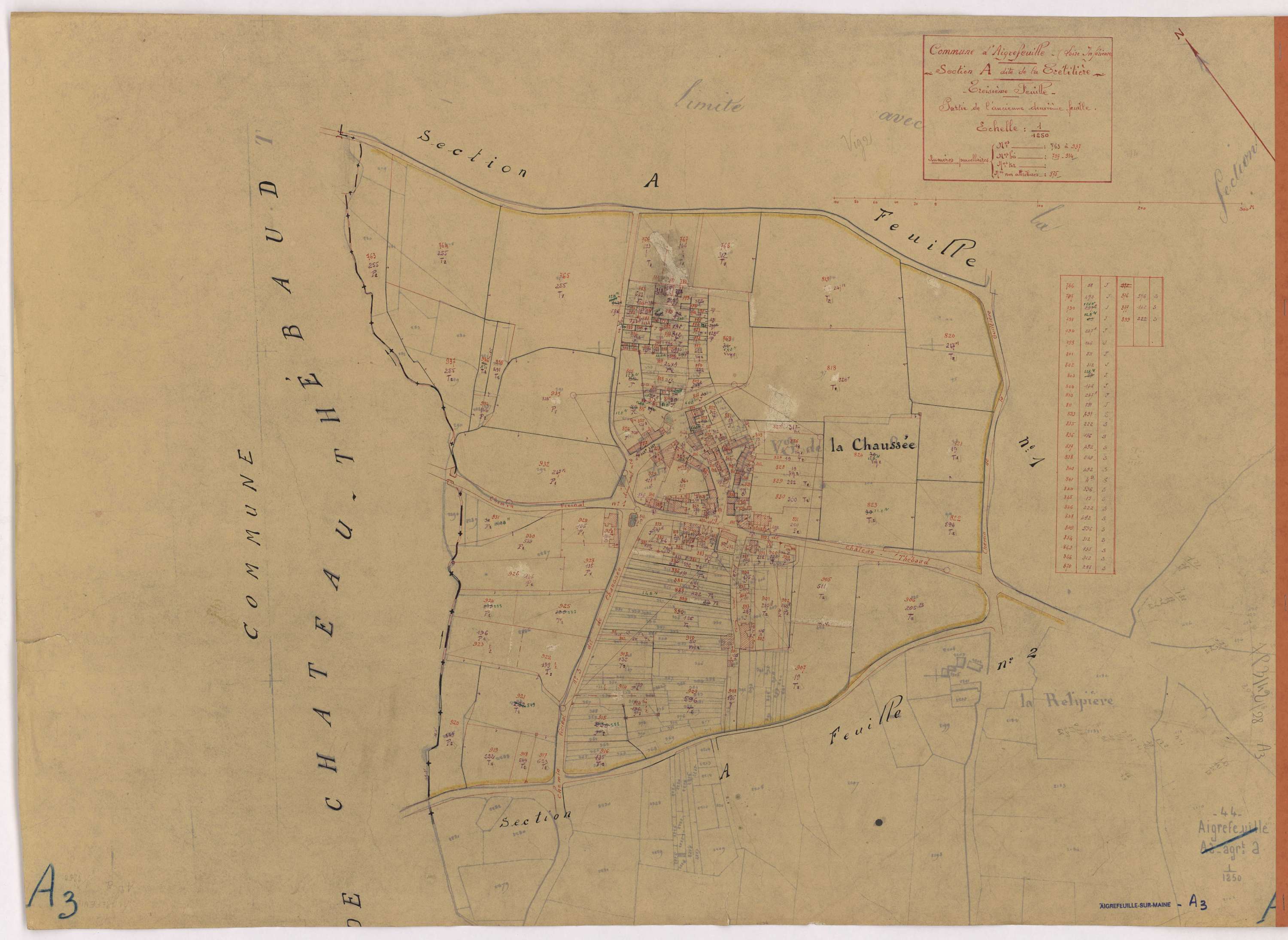 Aigrefeuille-sur-Maine - Section A3 Trélitière (section de La) ; 763-1250