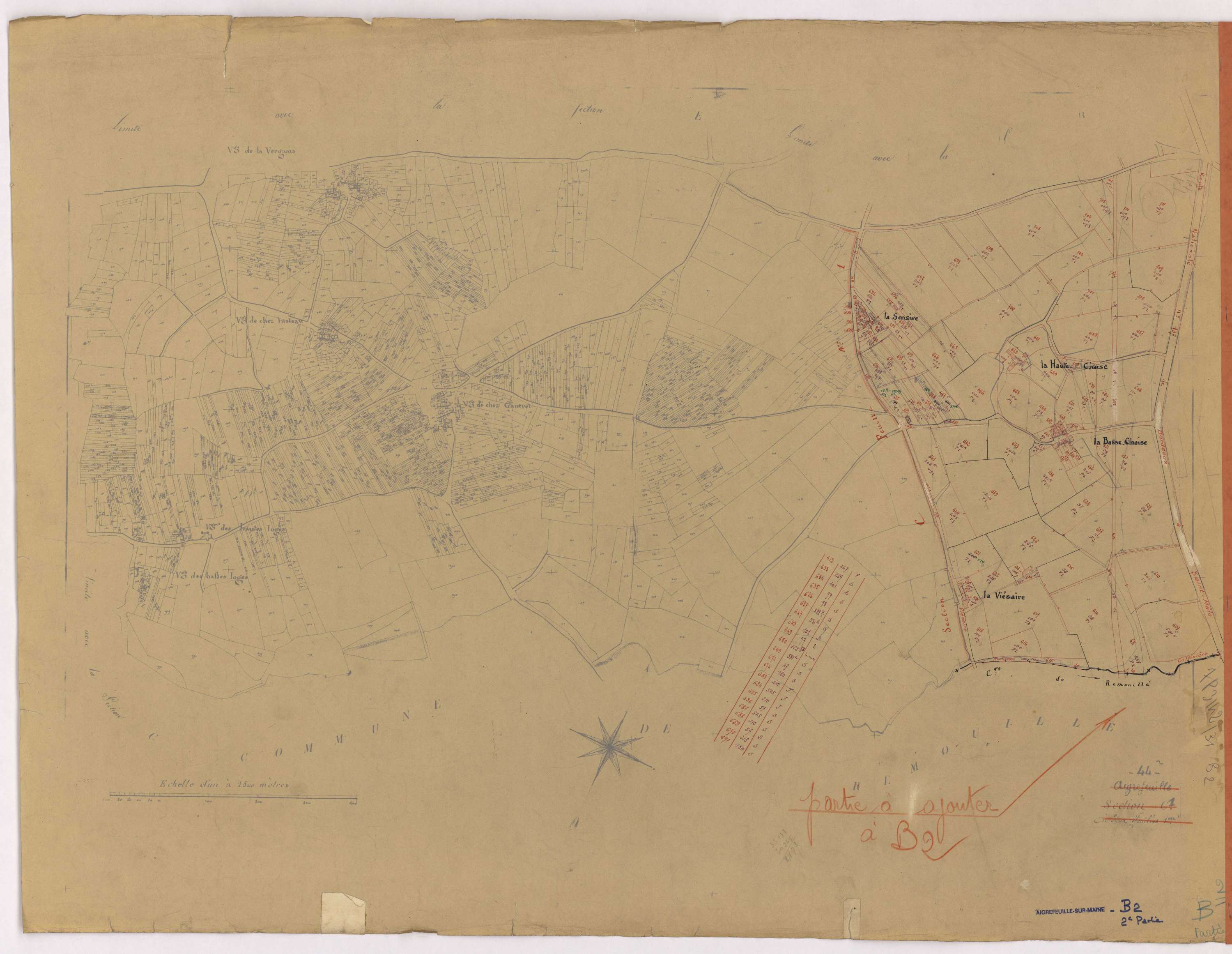 Aigrefeuille-sur-Maine - Section B22 Bourg (section du) ; 609-711