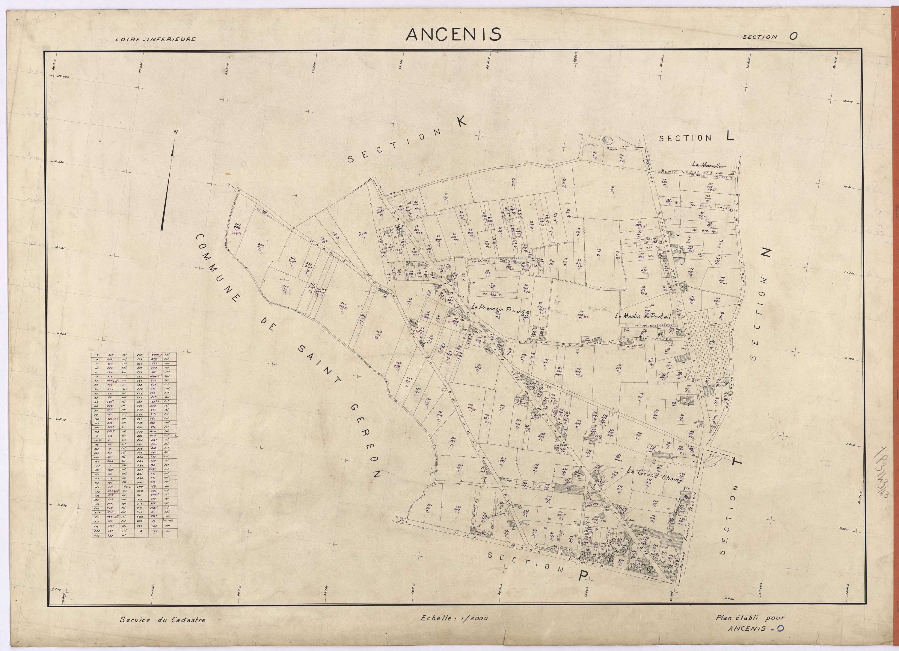 Ancenis - Section O 1-348
