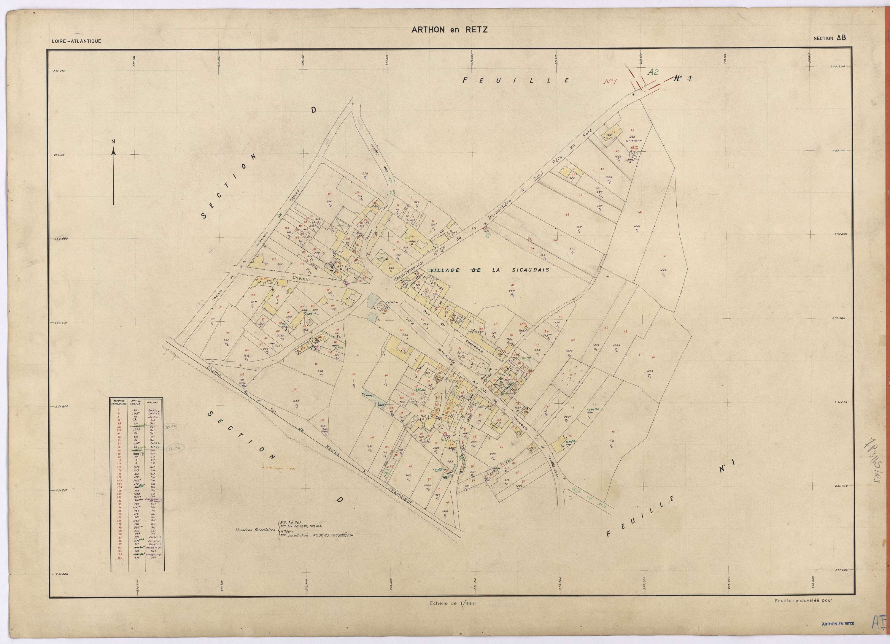 Arthon-en-Retz - Section AB 1-201