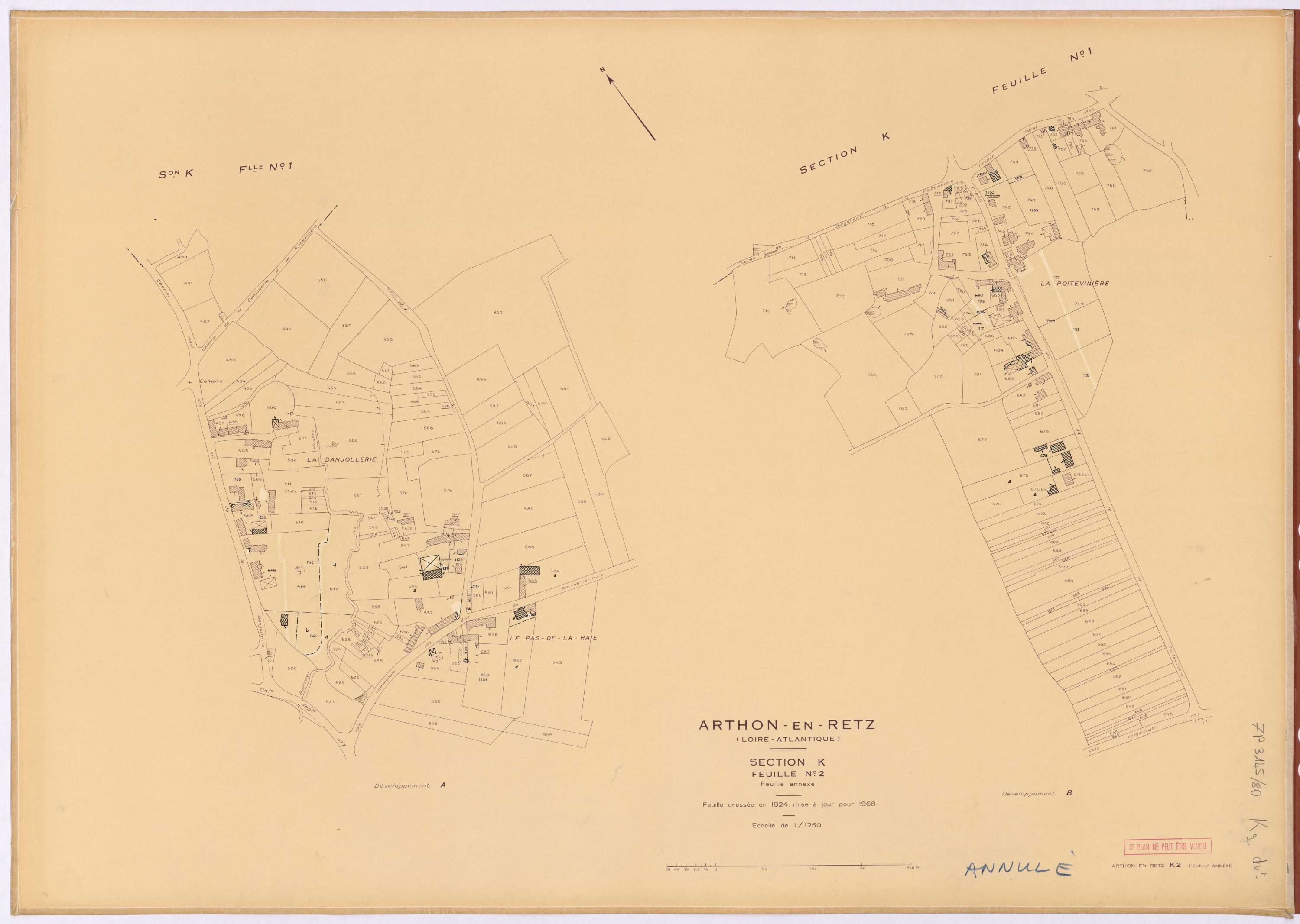 Arthon-en-Retz - Section K2 (développement) Développement des villages de la partie A et de la partie B