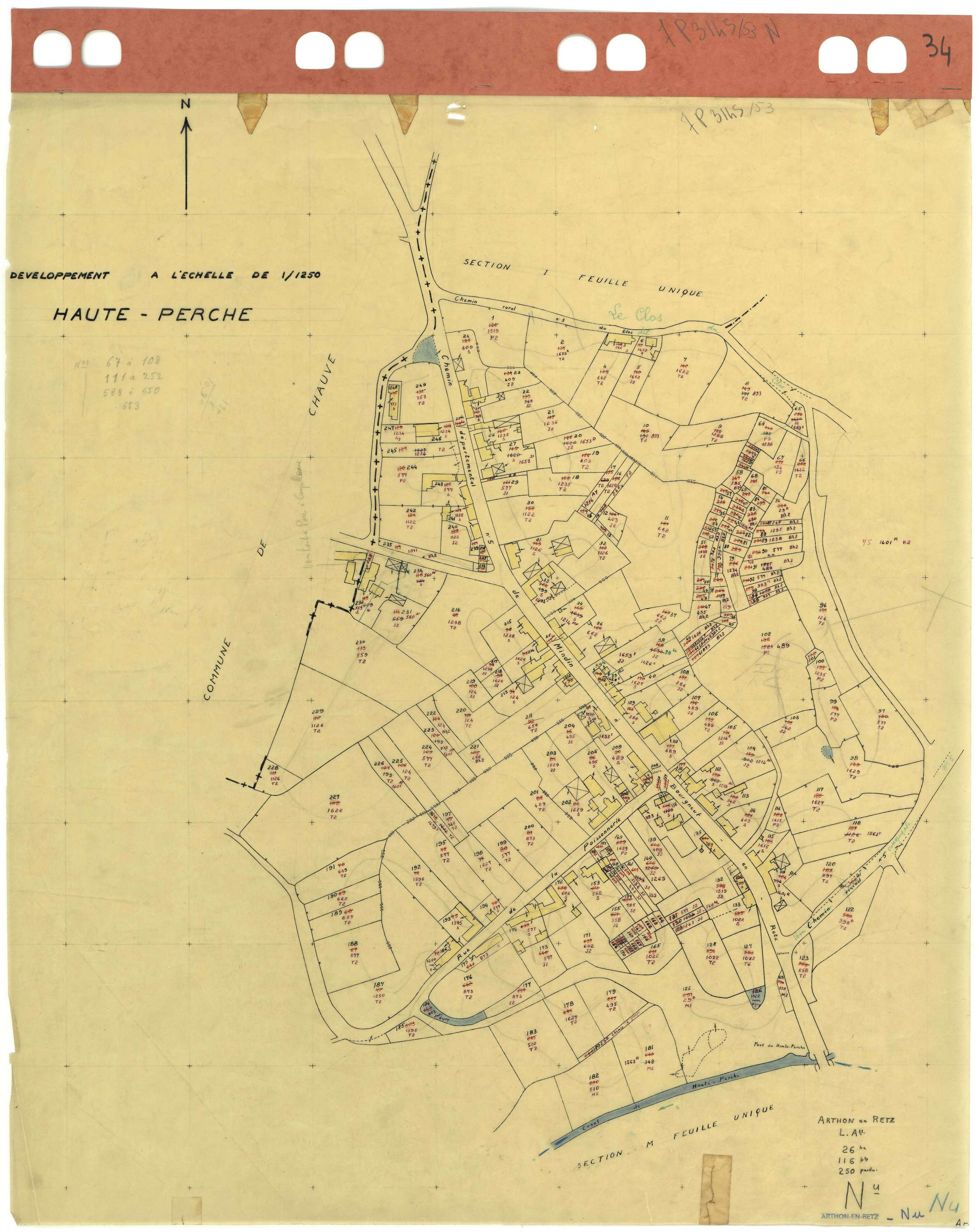 Arthon-en-Retz - Section N (développement) 1-249 . développement du village de Haute-Perche