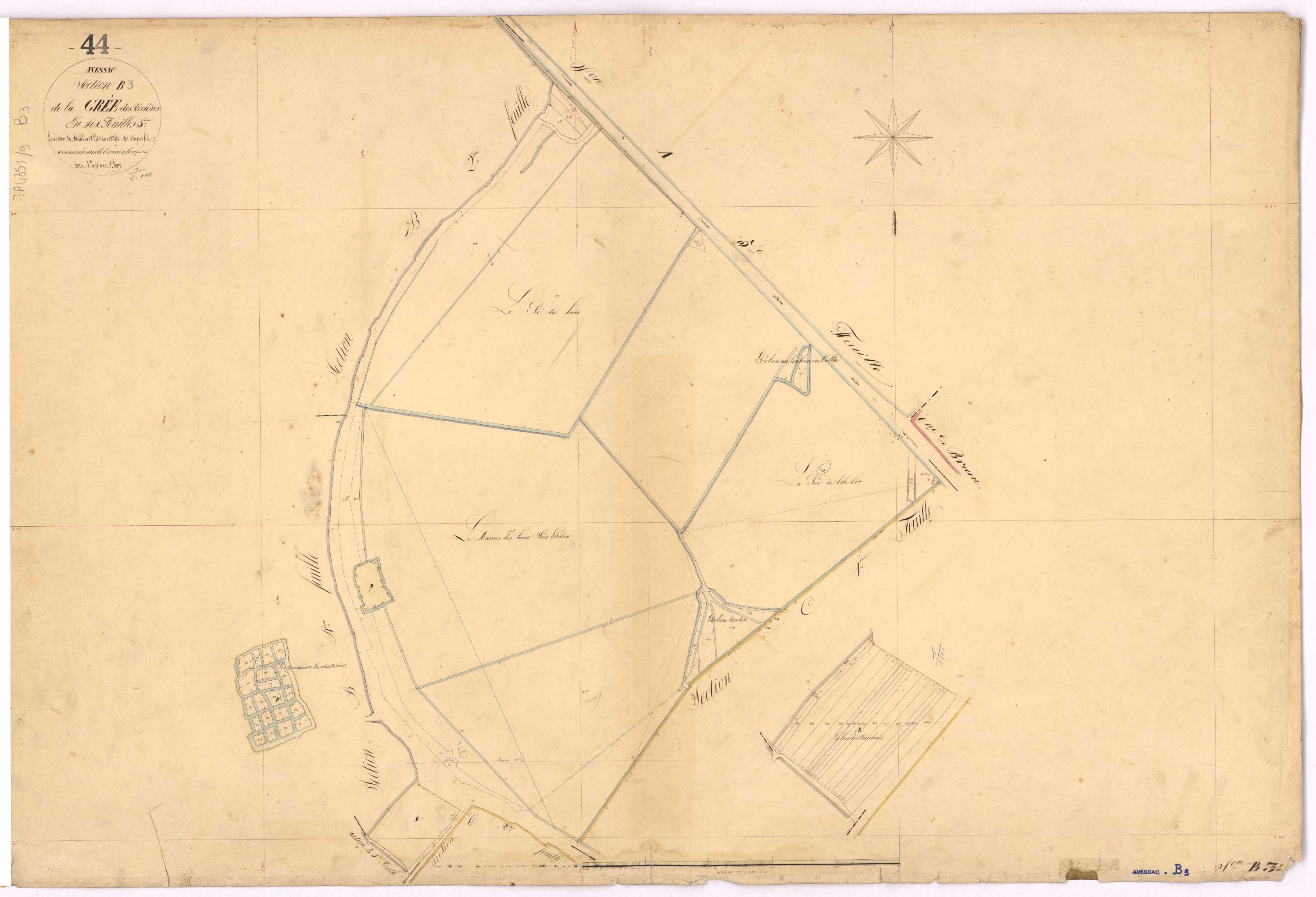 Avessac - Section B3 Grée des Rivières (section de La) ; 475-529