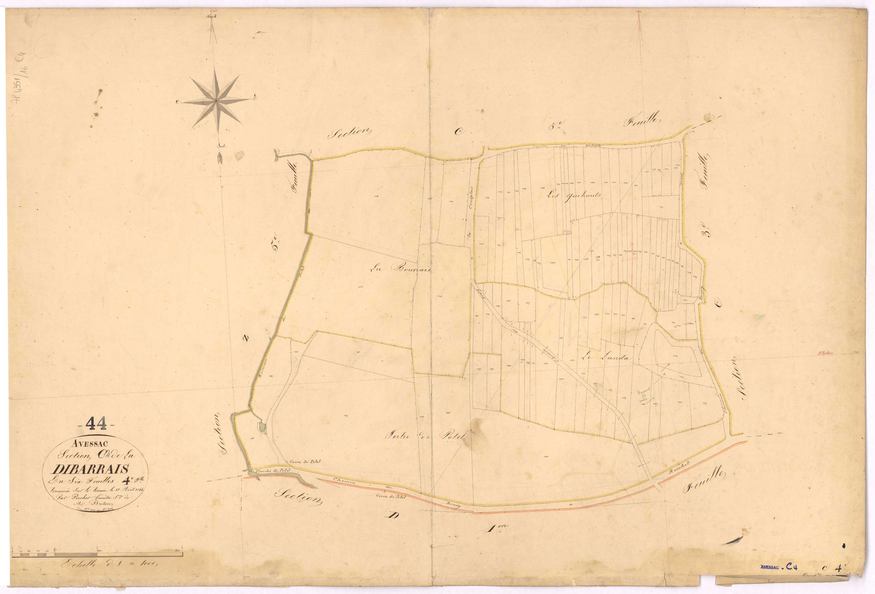 Avessac - Section C4 Dibarrais (section de La) ; 1012-1106