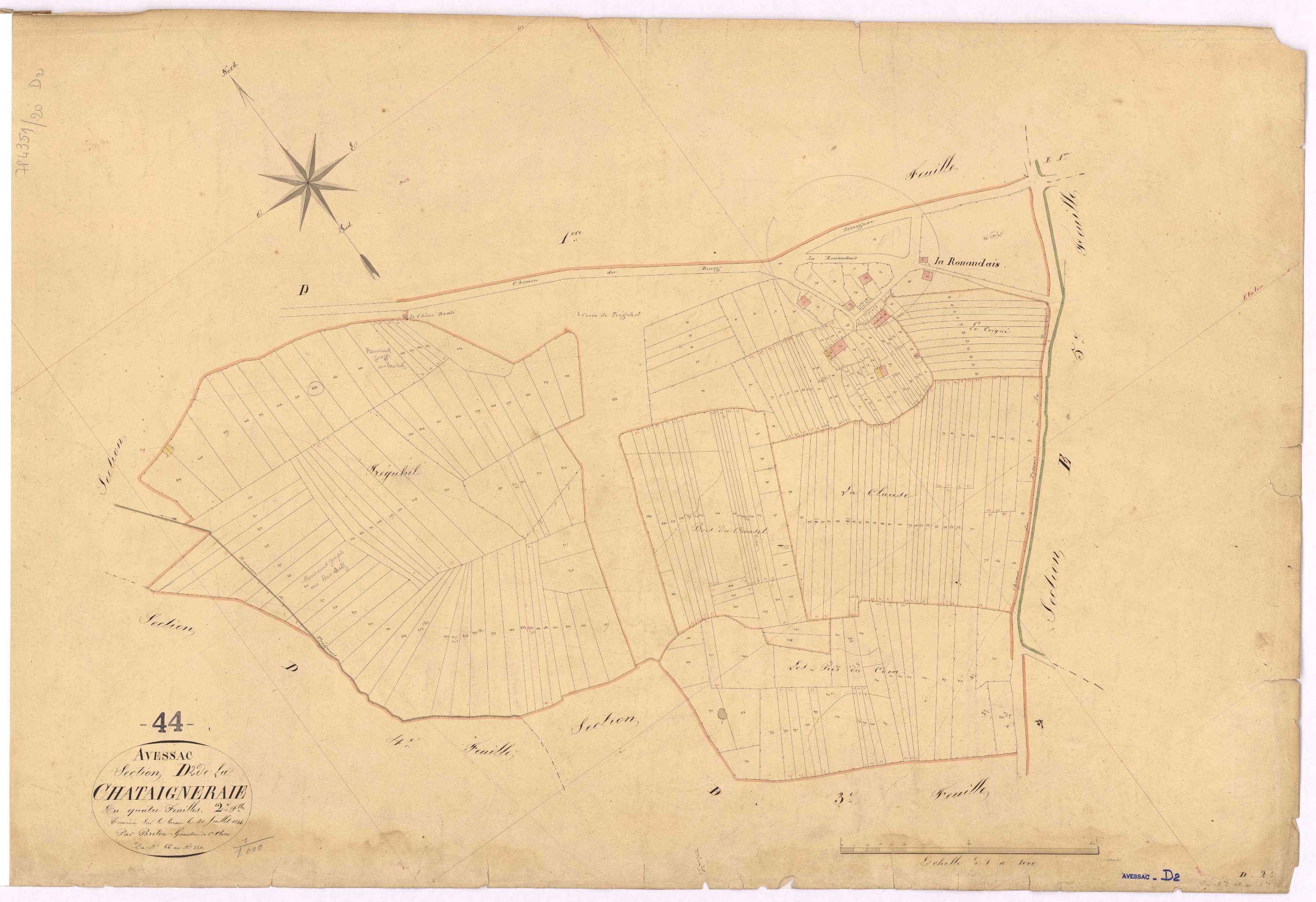 Avessac - Section D2 Chataigneraie (section de La) ; 66-320