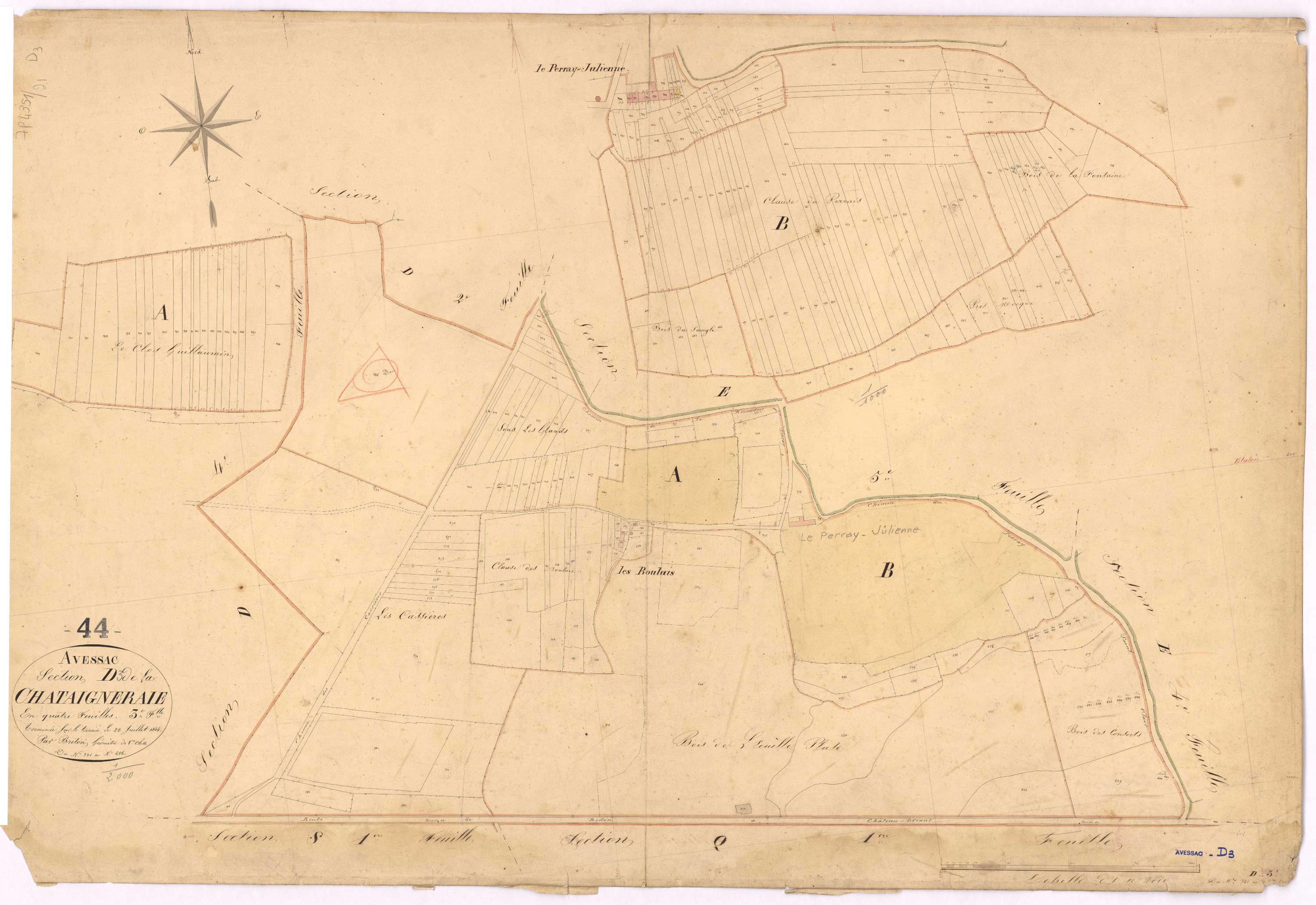 Avessac - Section D3 Chataigneraie (section de La) ; 321-586