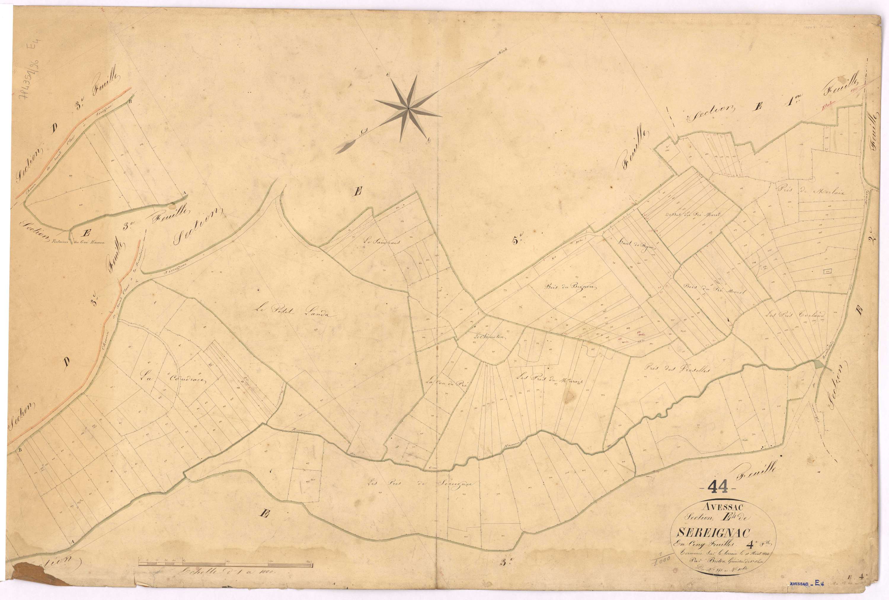 Avessac - Section E4 Séreignac (section de) ; 848-1062