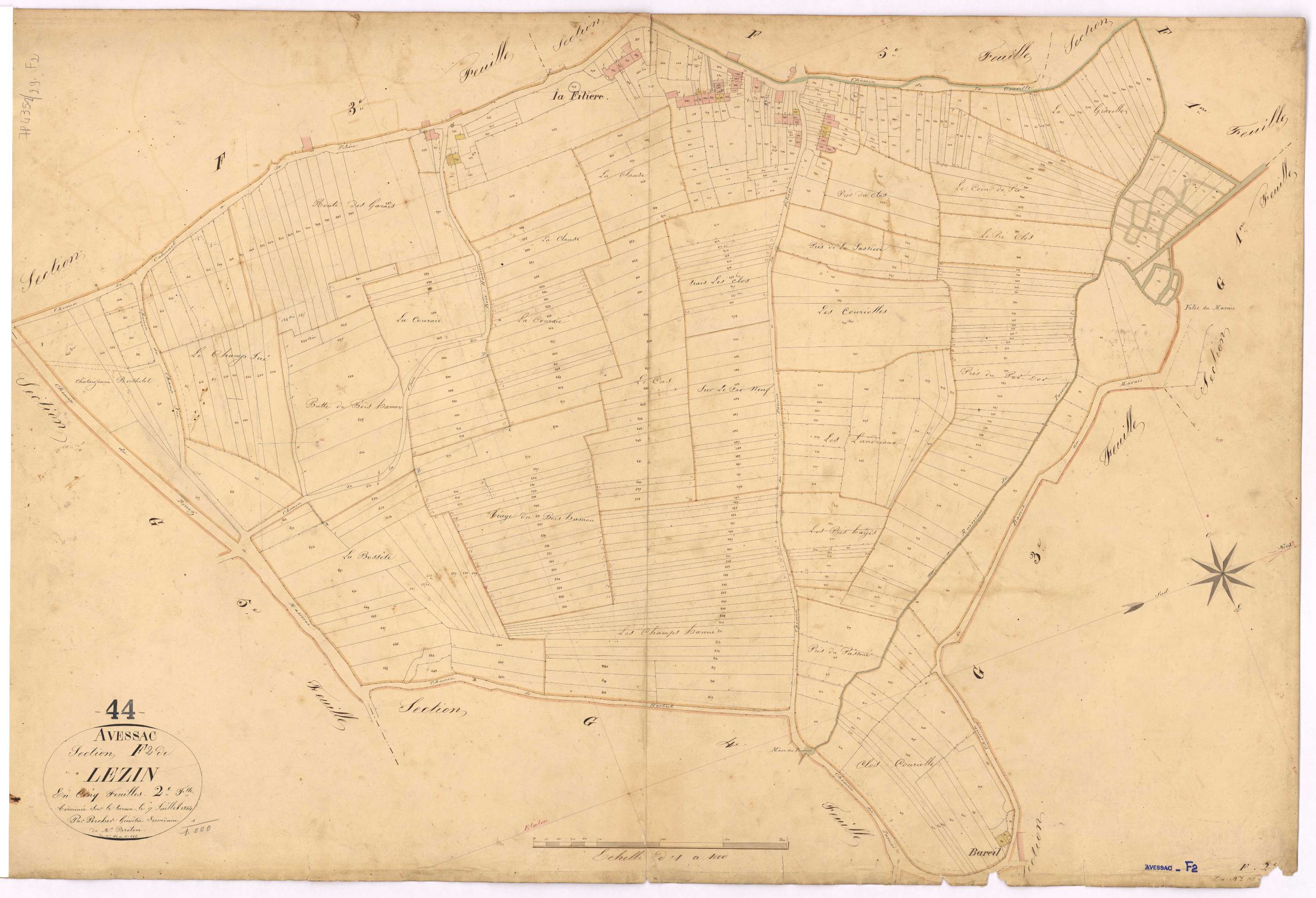 Avessac - Section F2 Lezin (section de) ; 168-665