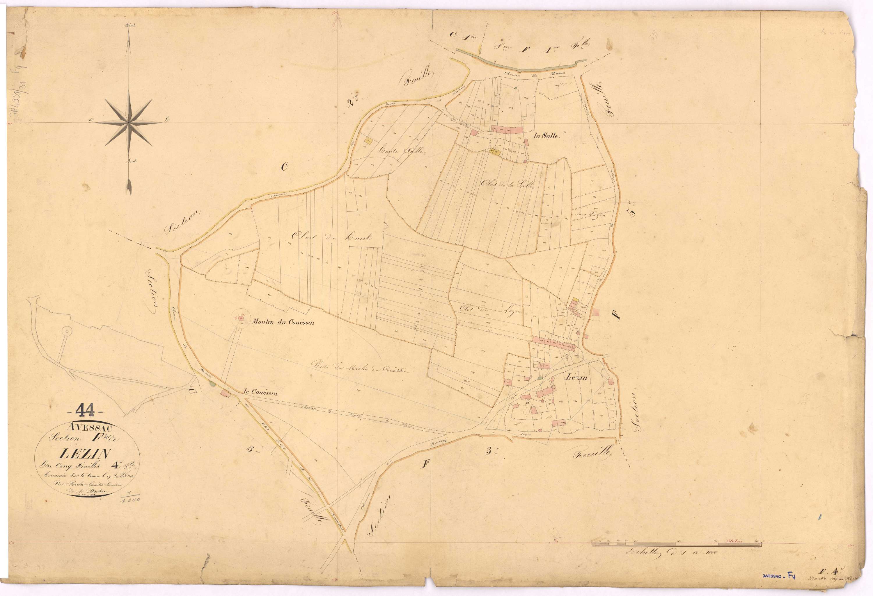 Avessac - Section F4 Lezin (section de) ; 1027-1205