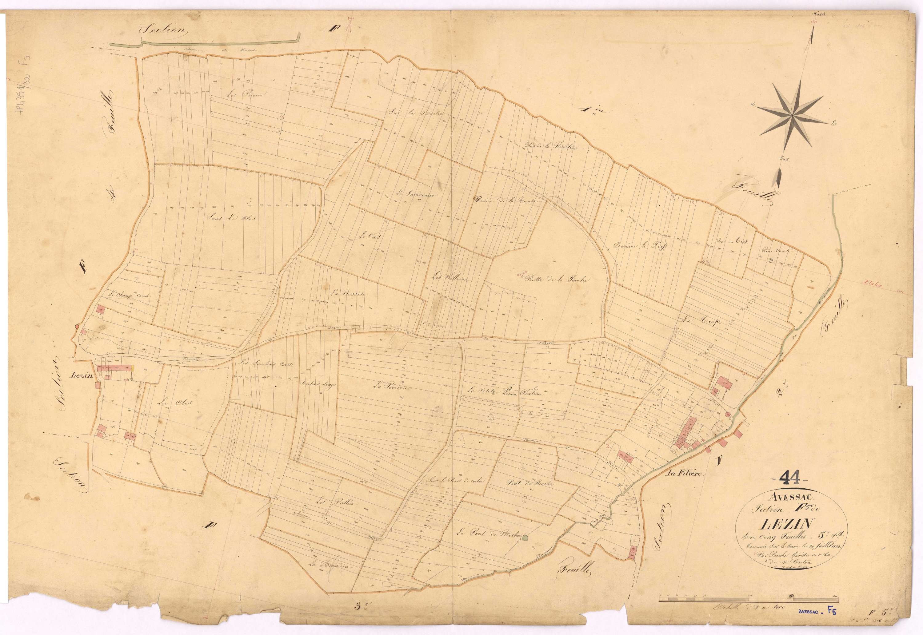 Avessac - Section F5 Lezin (section de) ; 1206-1692