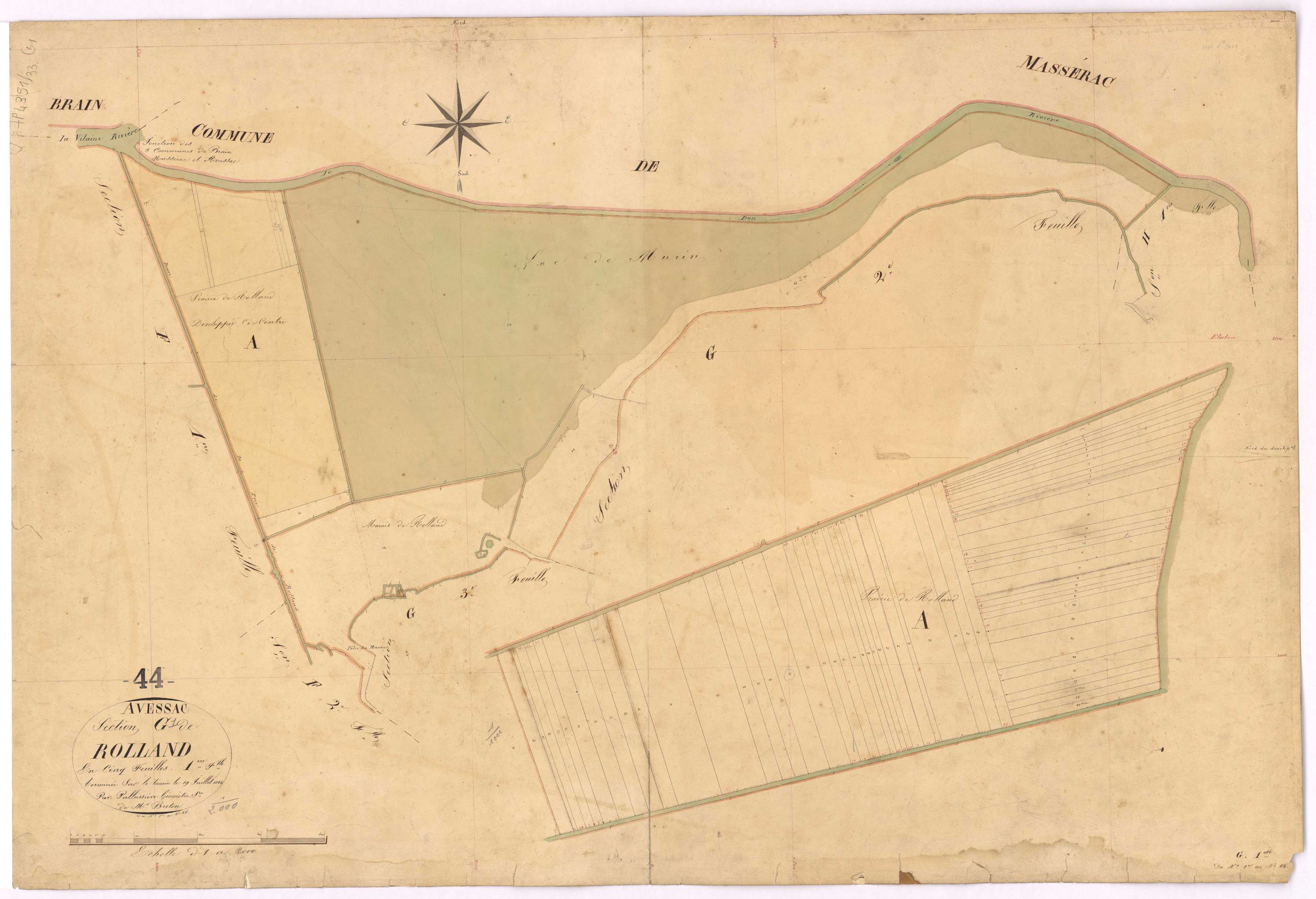 Avessac - Section G1 Rolland (section de) ; 1-66