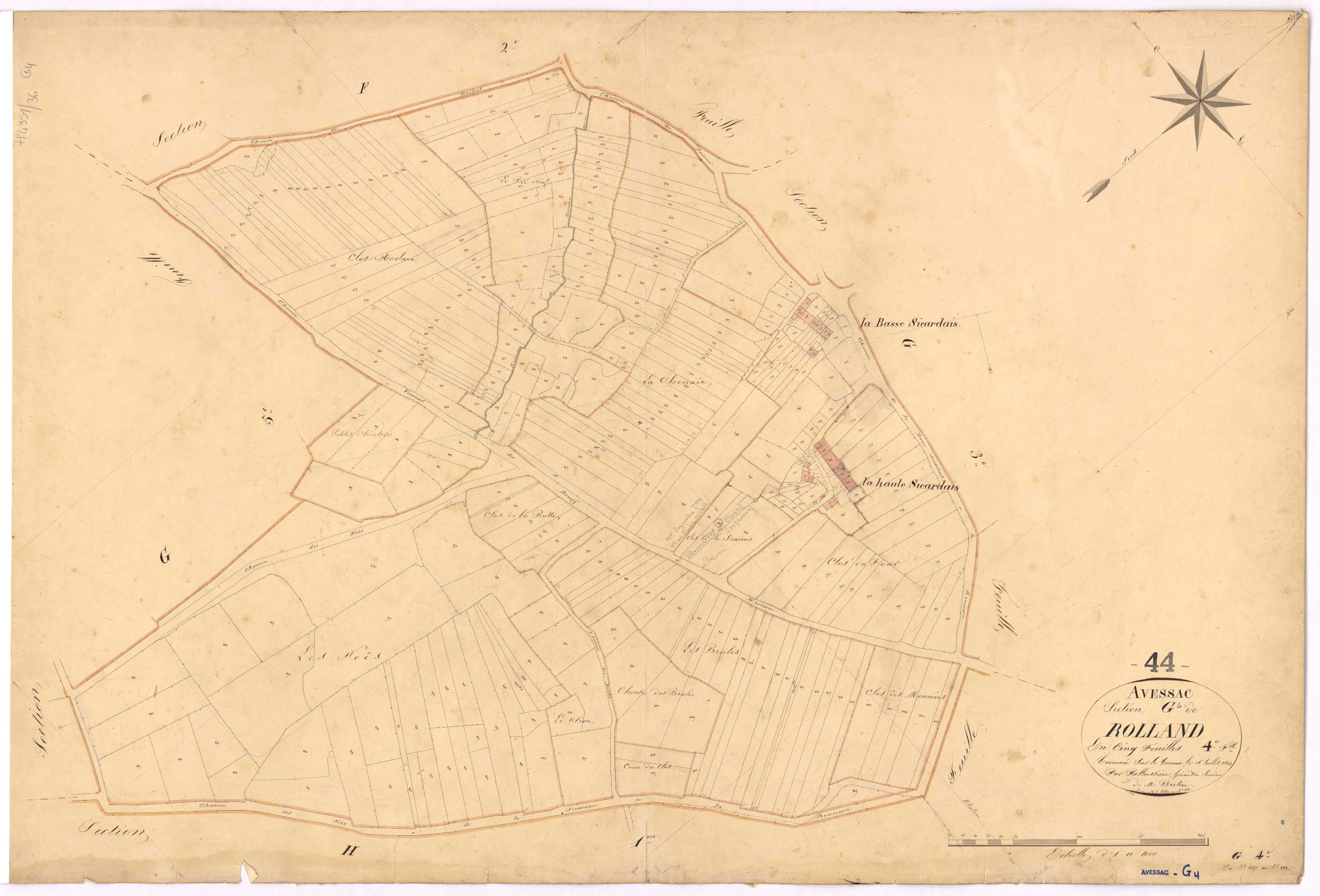 Avessac - Section G4 Rolland (section de) ; 547-888