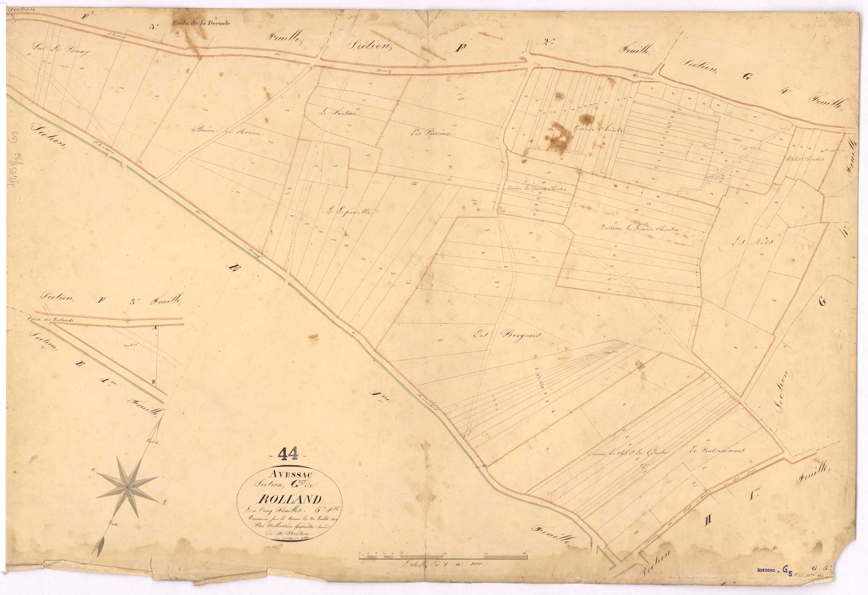 Avessac - Section G5 Rolland (section de) ; 889-1029