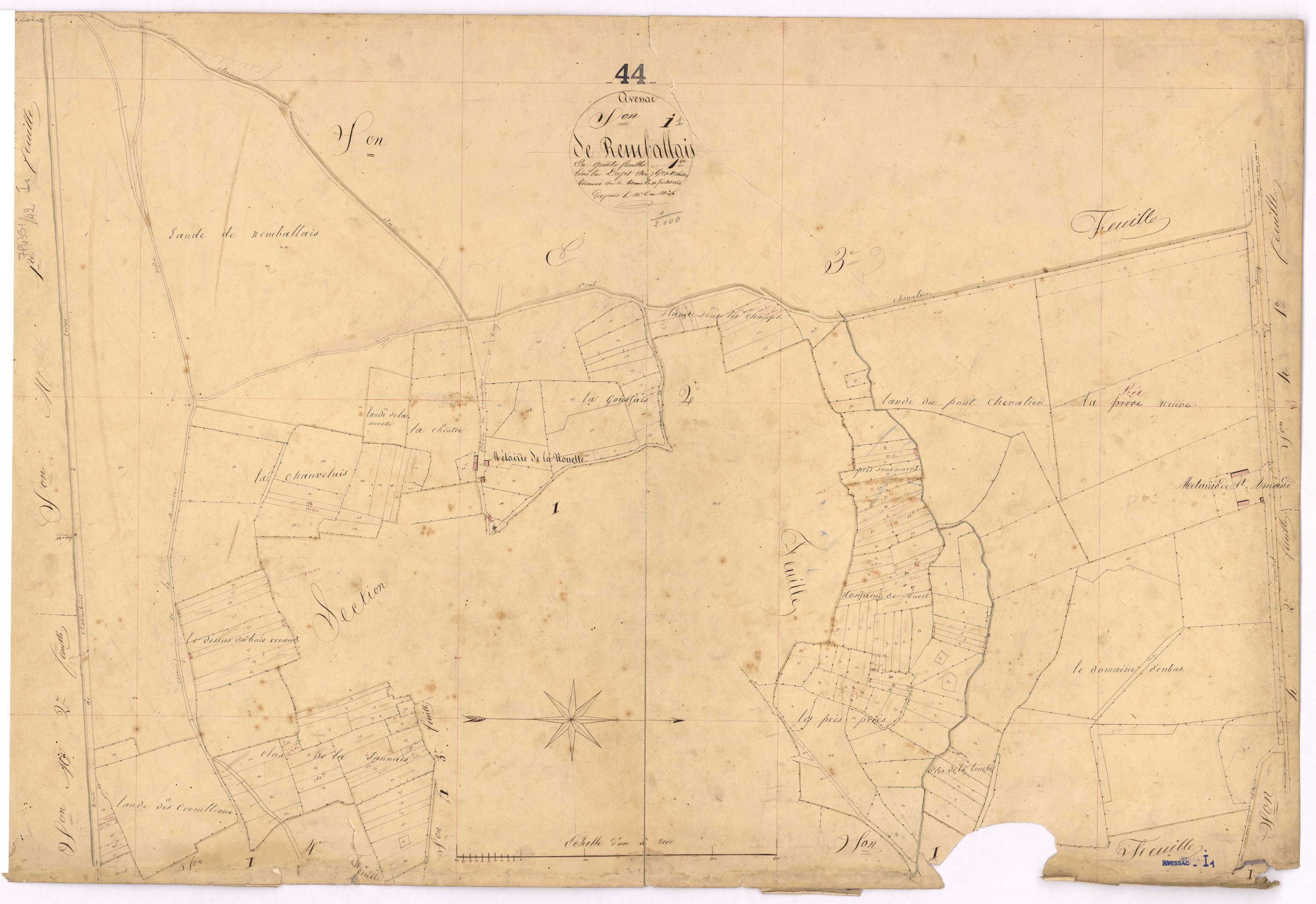 Avessac - Section I1 Remballais (section de) ; 1-196