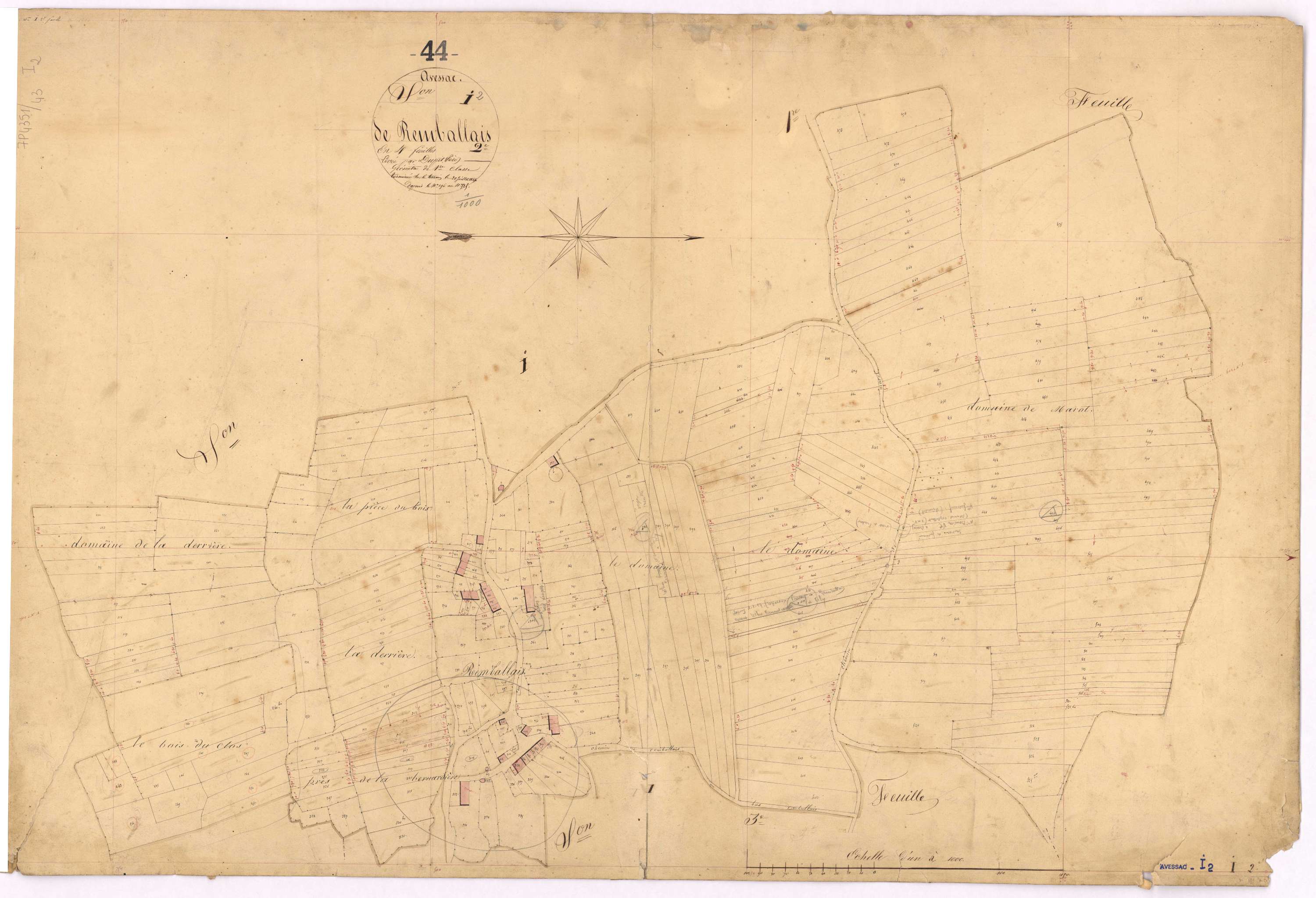 Avessac - Section I2 Remballais (section de) ; 197-525