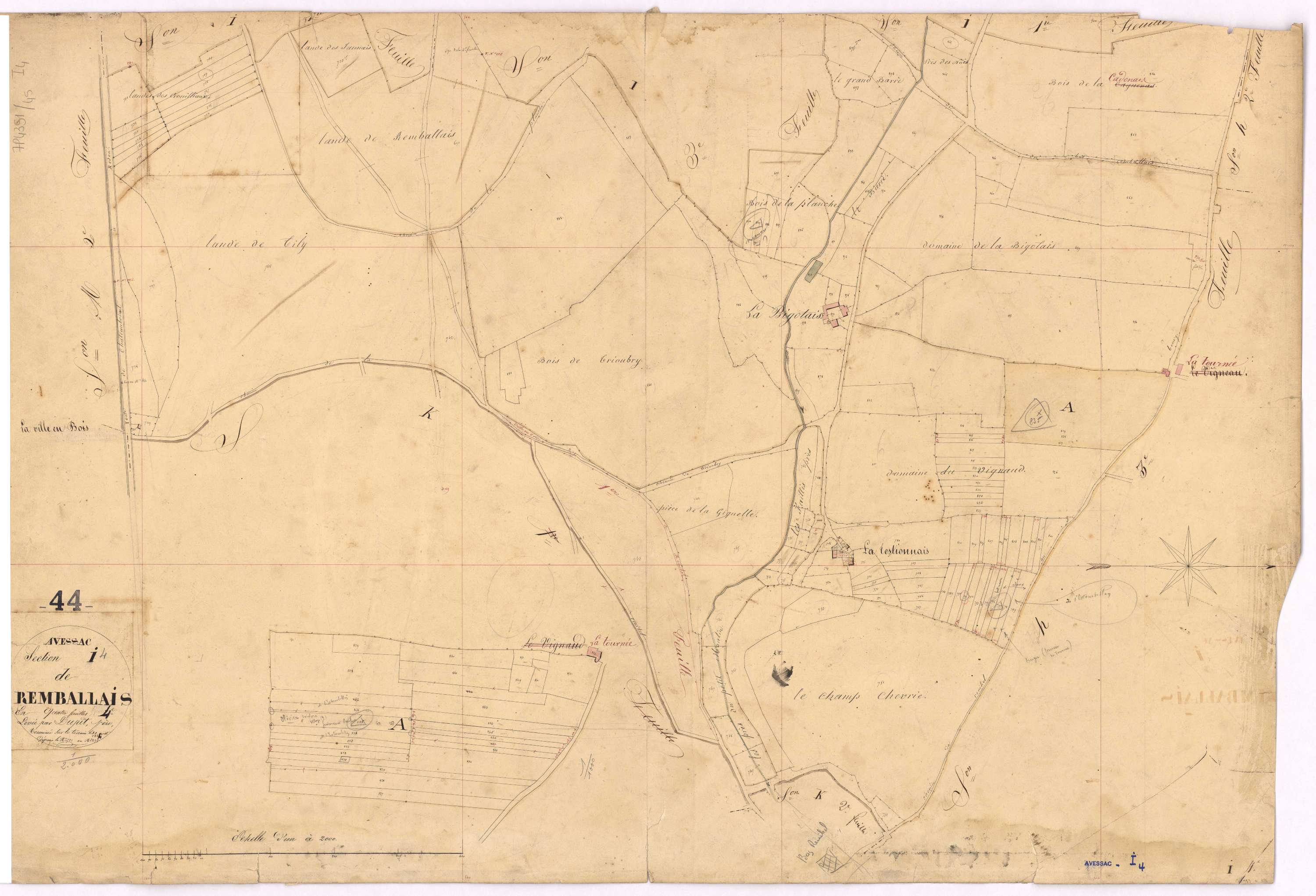 Avessac - Section I4 Remballais (section de) ; 723-895