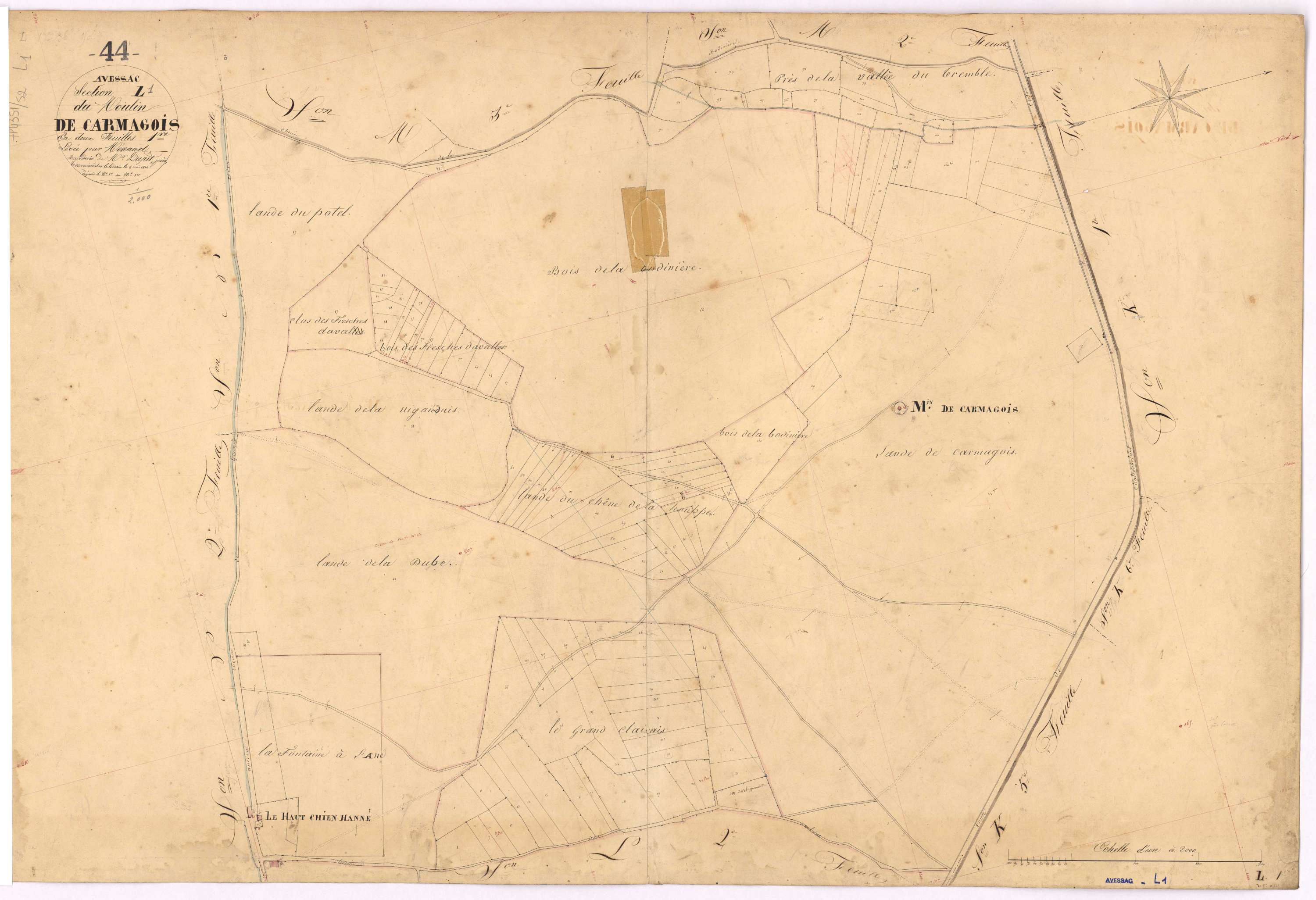 Avessac - Section L1 Carmagois (section de) ; 1-121