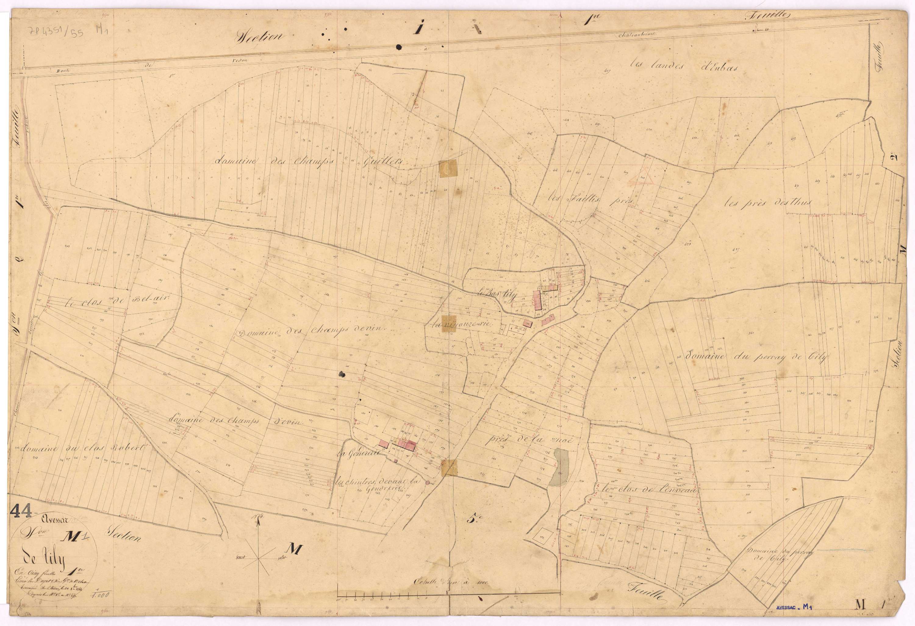 Avessac - Section M1 Tily (section du) ; 1-453