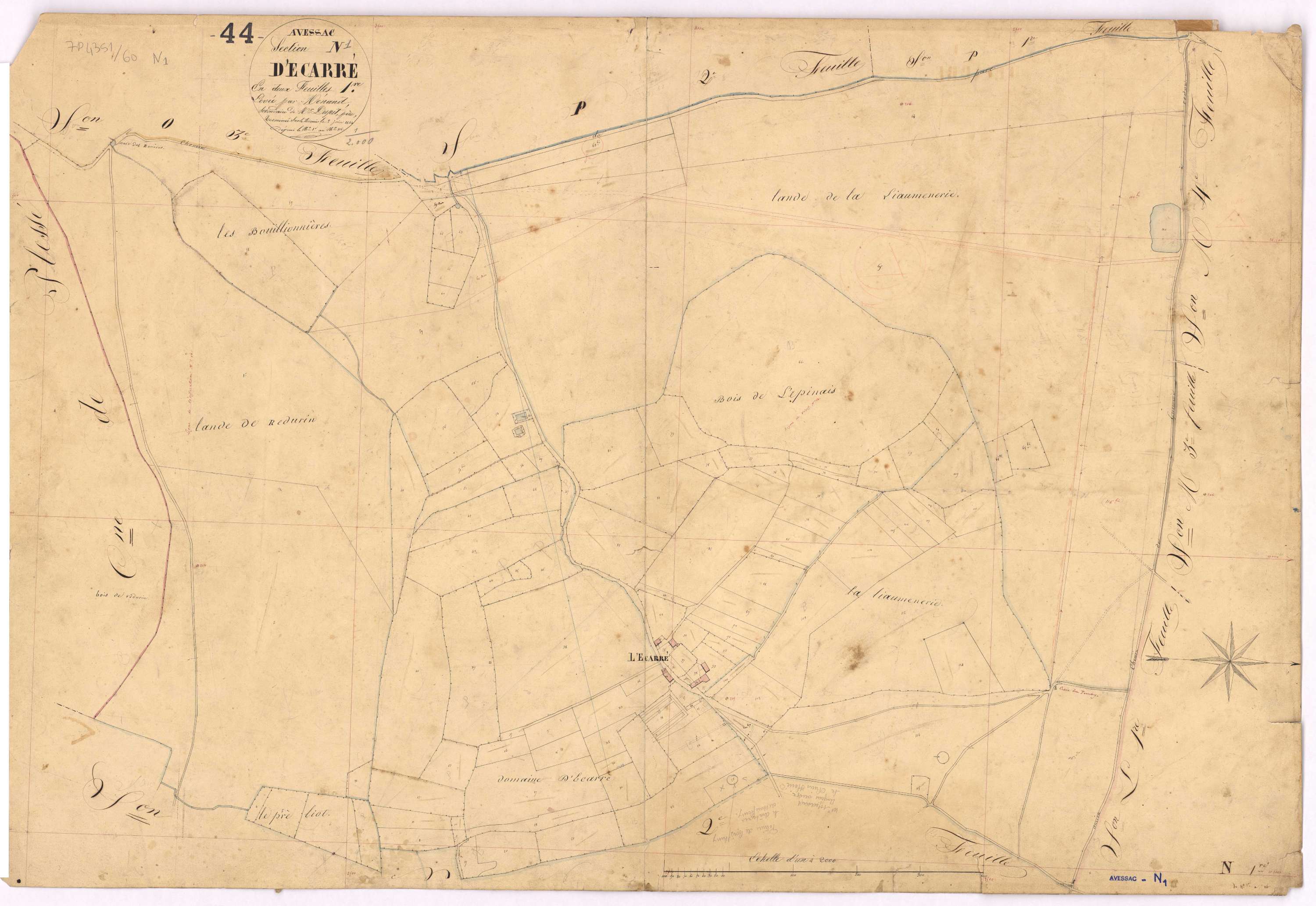 Avessac - Section N1 Ecarré (section d') ; 1-116
