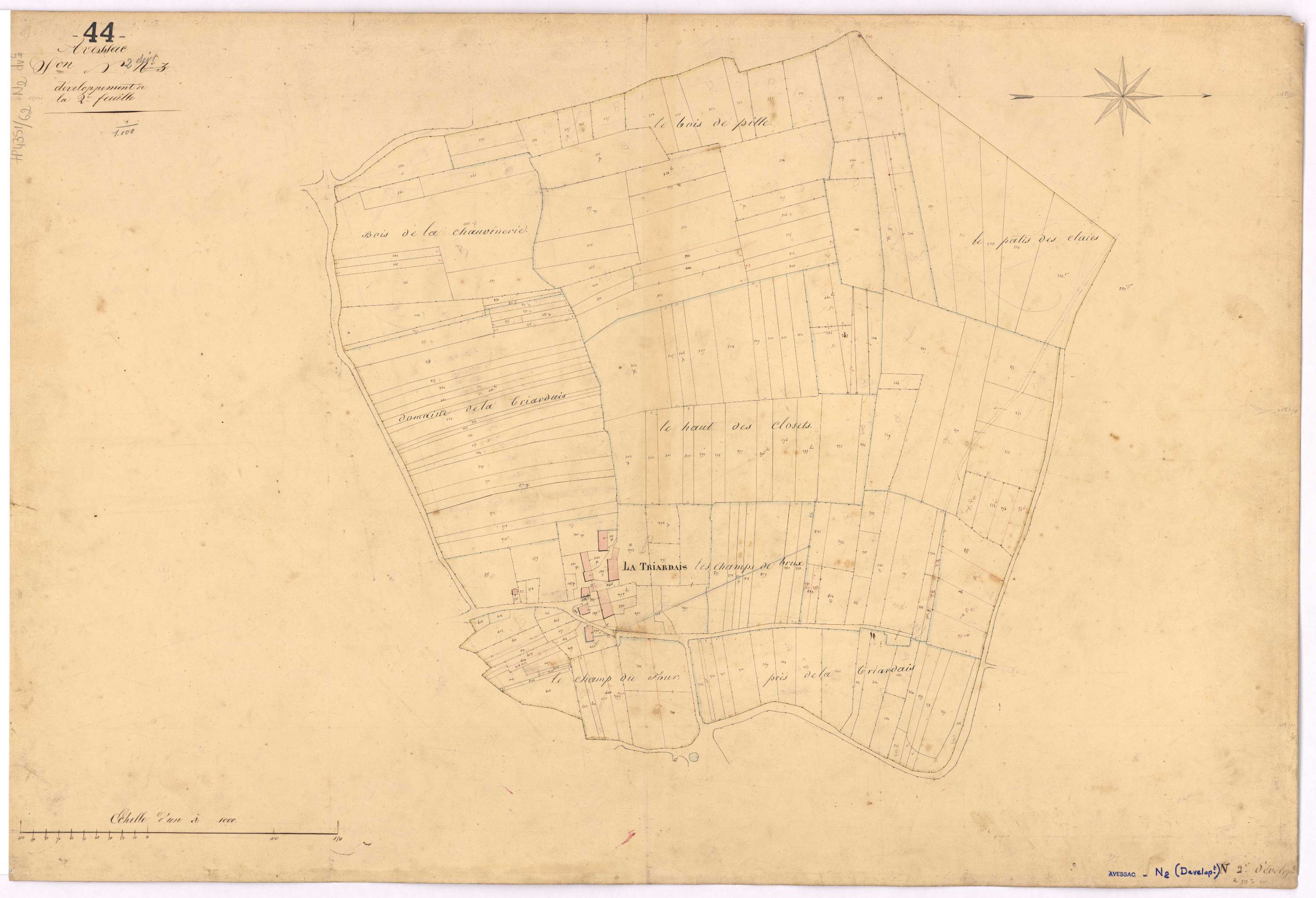Avessac - Section N2 (développement) Ecarré (section d') ; 117-420 ; développement du village de La Triardais et de diverses parcelles