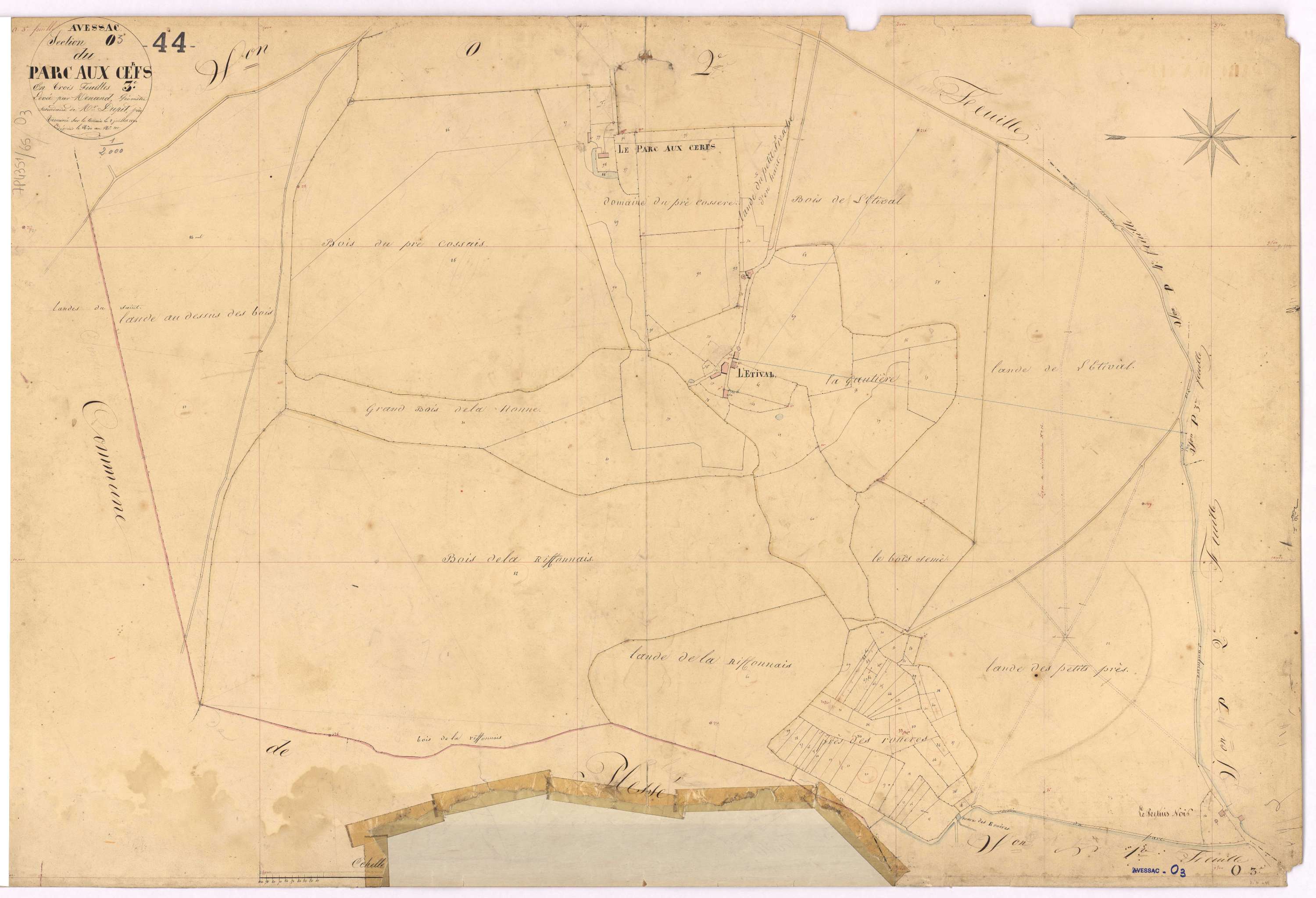 Avessac - Section O3 Parc aux Cerfs (section du) ; 11-101