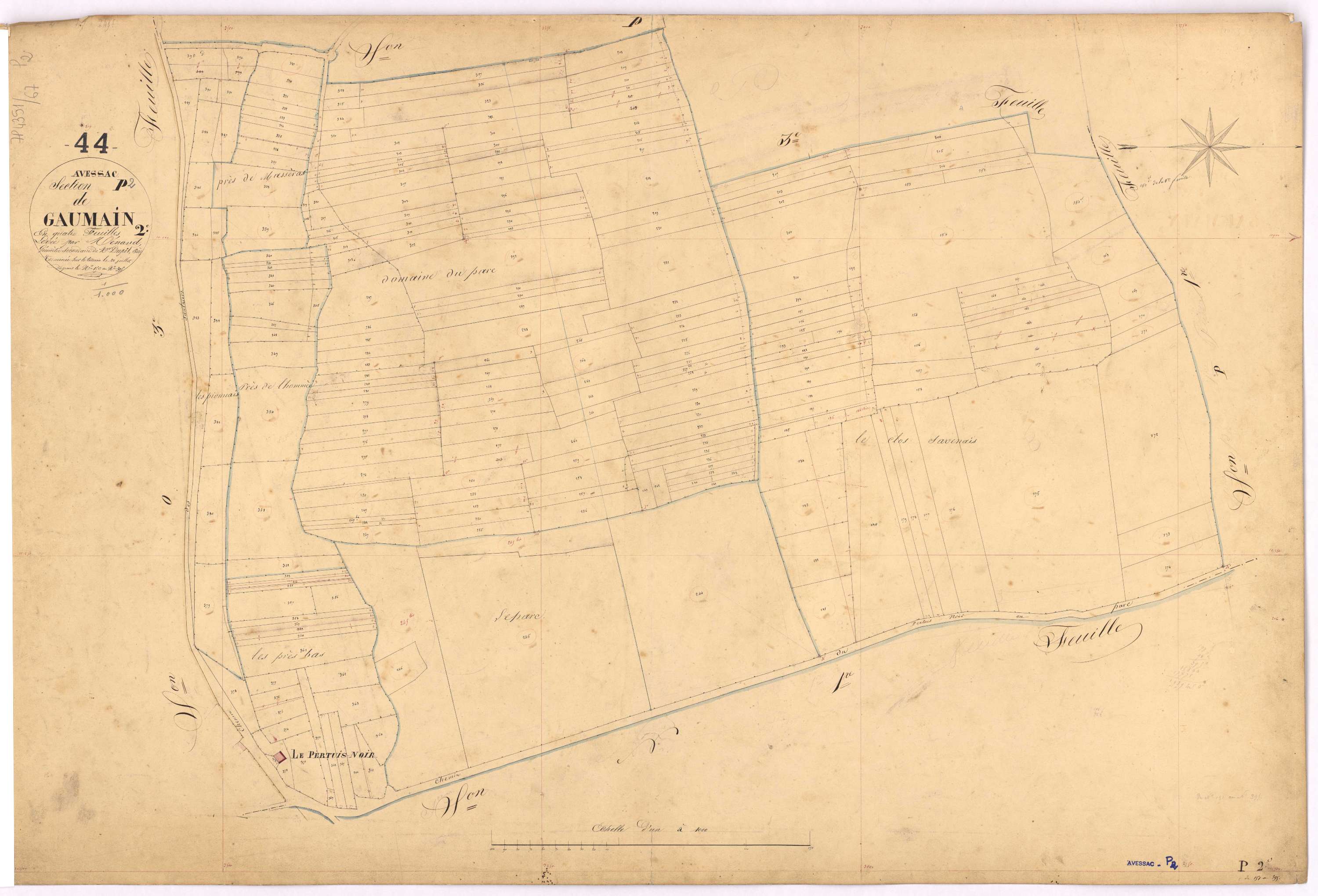 Avessac - Section P2 Gaumain (section de) ; 151-395