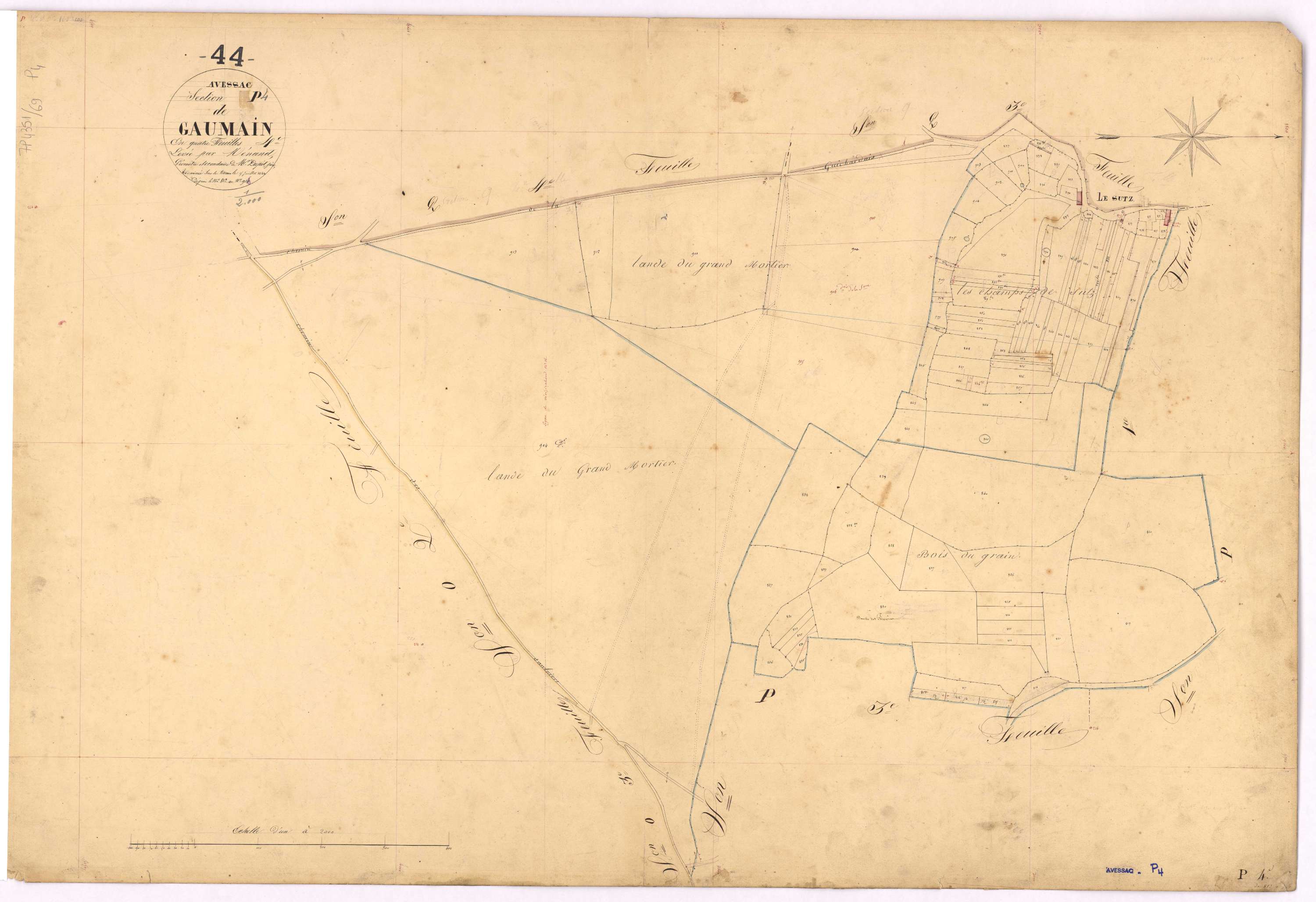 Avessac - Section P4 Gaumain (section de) ; 813-914