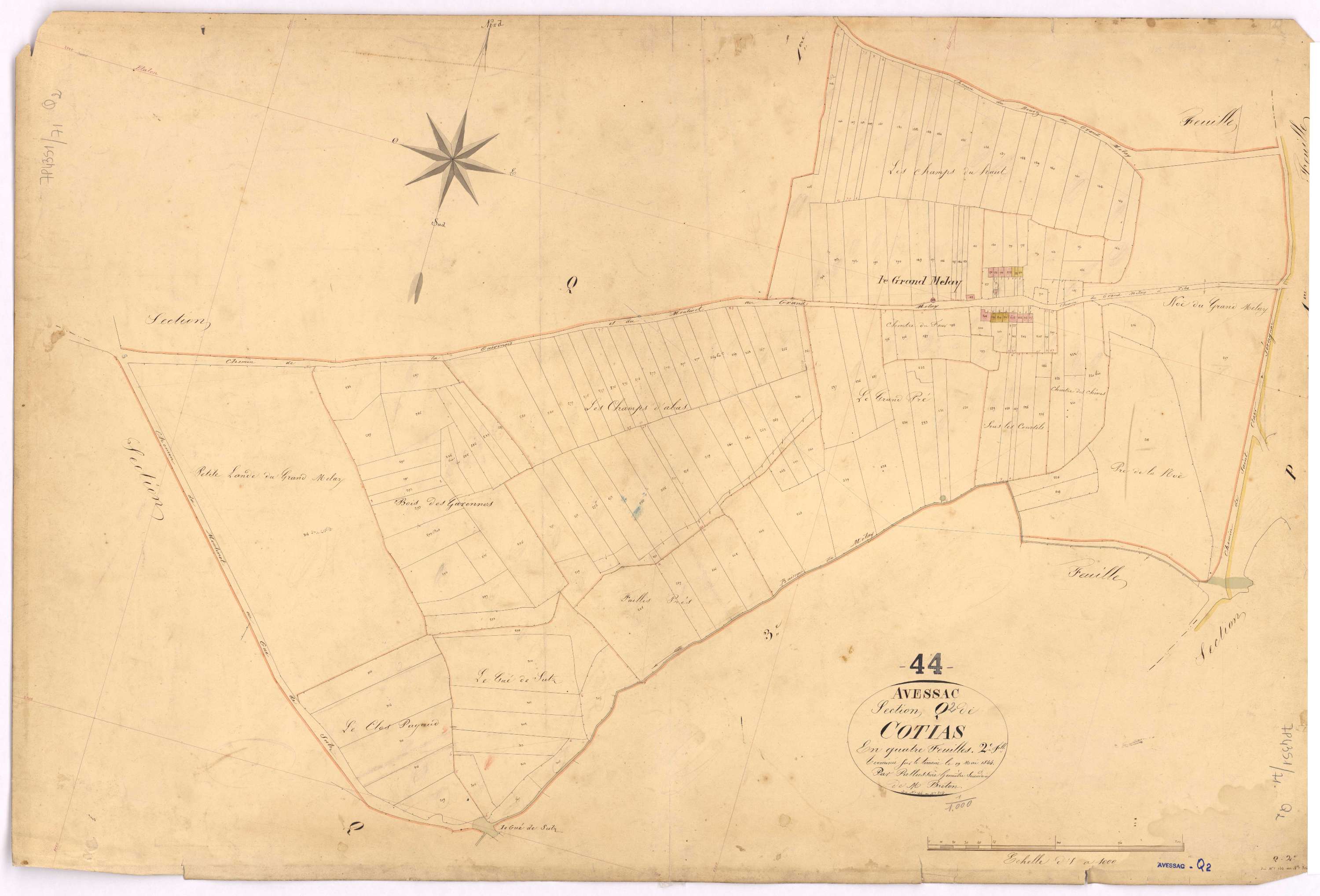 Avessac - Section Q2 Cotiais (section de) ; 144-314
