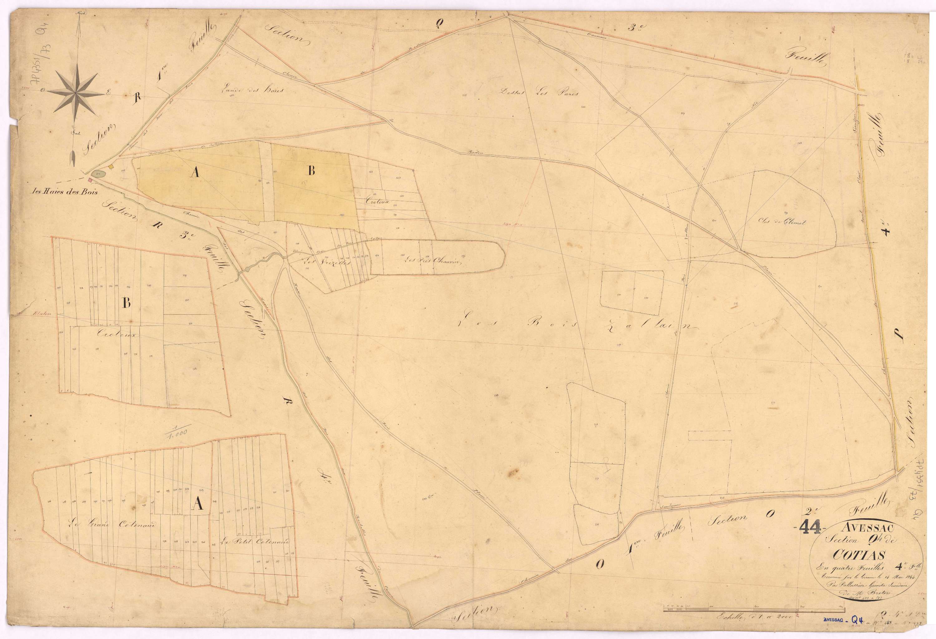 Avessac - Section Q4 Cotiais (section de) ; 483-583