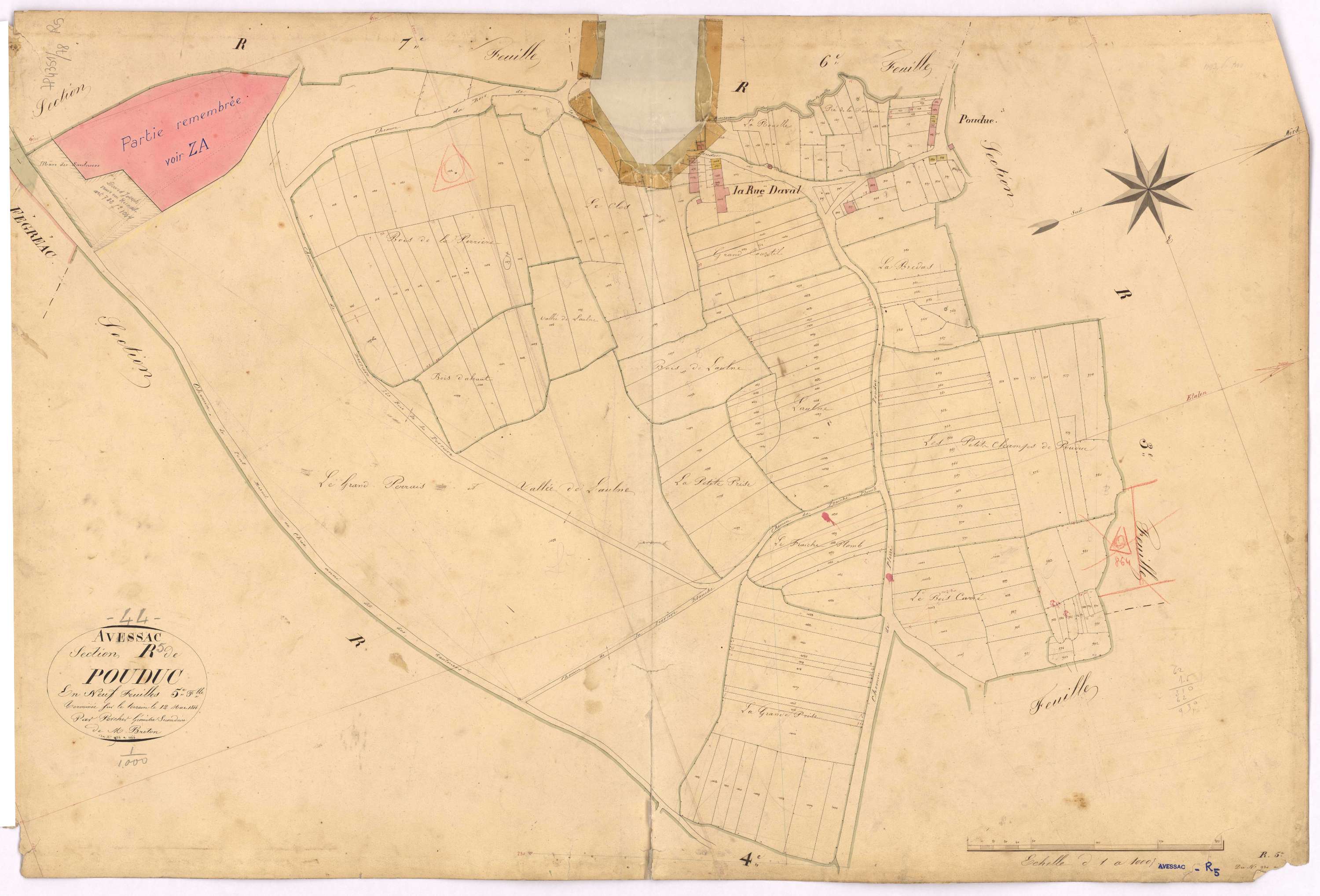 Avessac - Section R5 Pouduc (section de) ; 934-1166