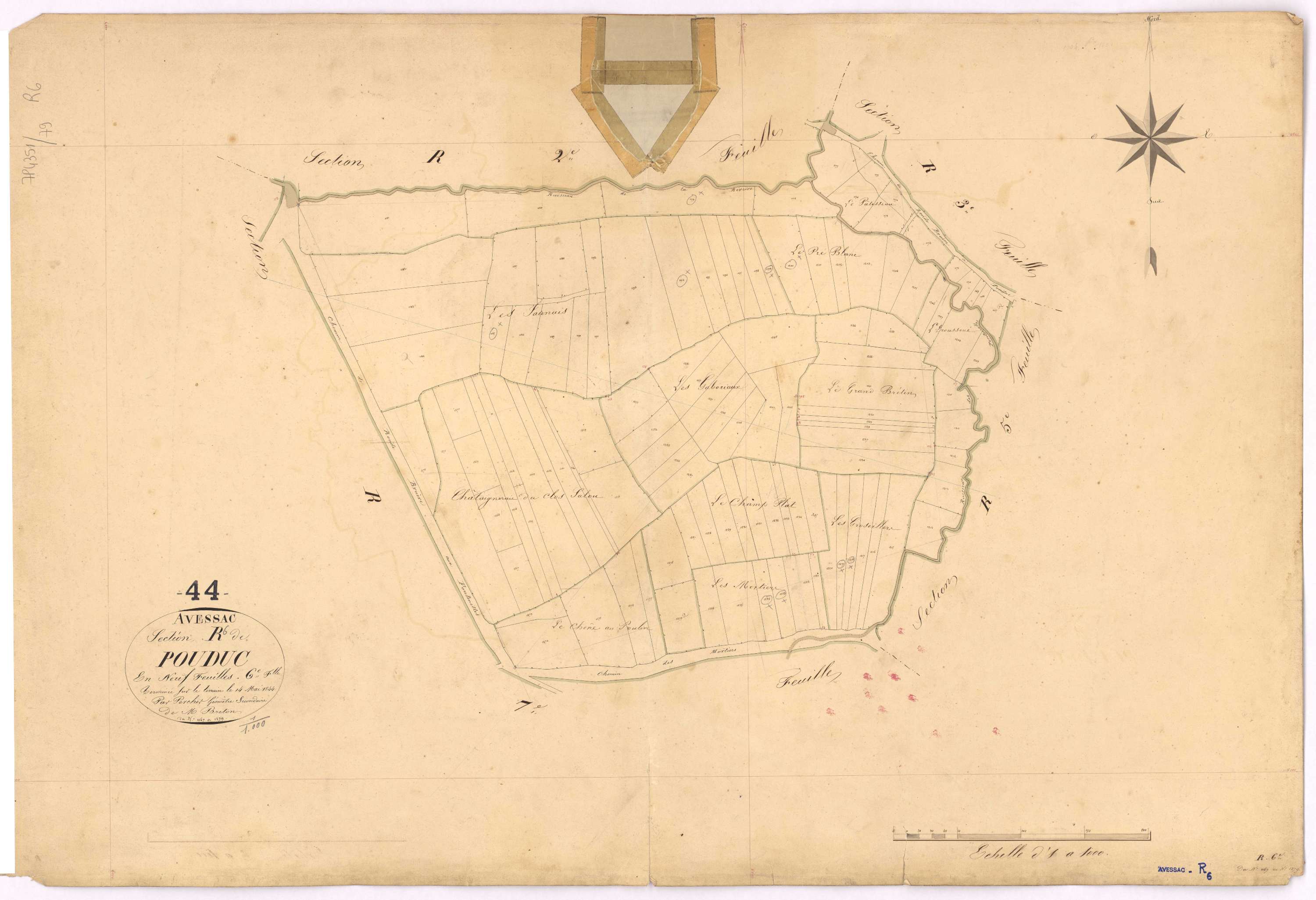 Avessac - Section R6 Pouduc (section de) ; 1167-1279