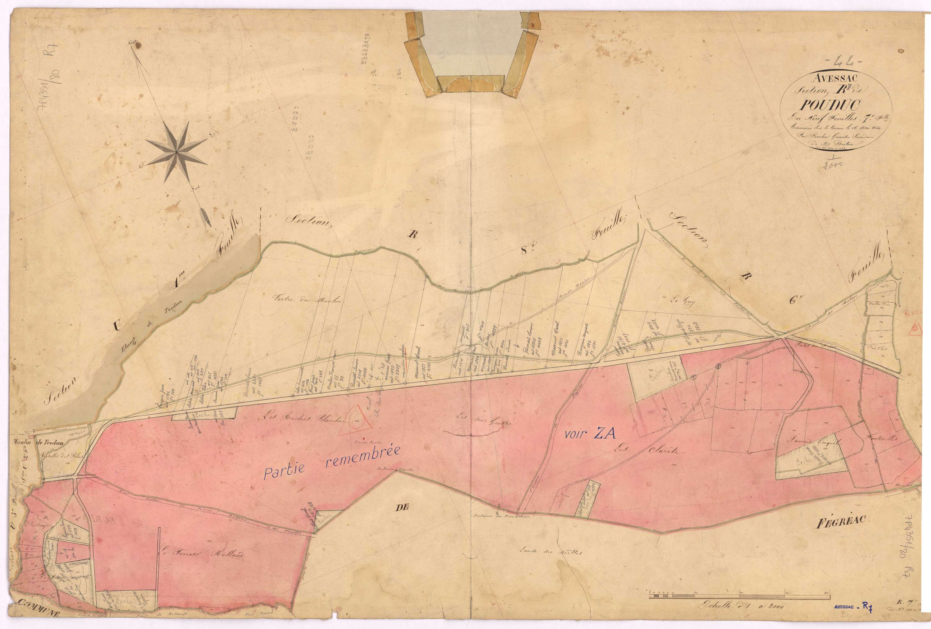 Avessac - Section R7 Pouduc (section de) ; 1280-1326