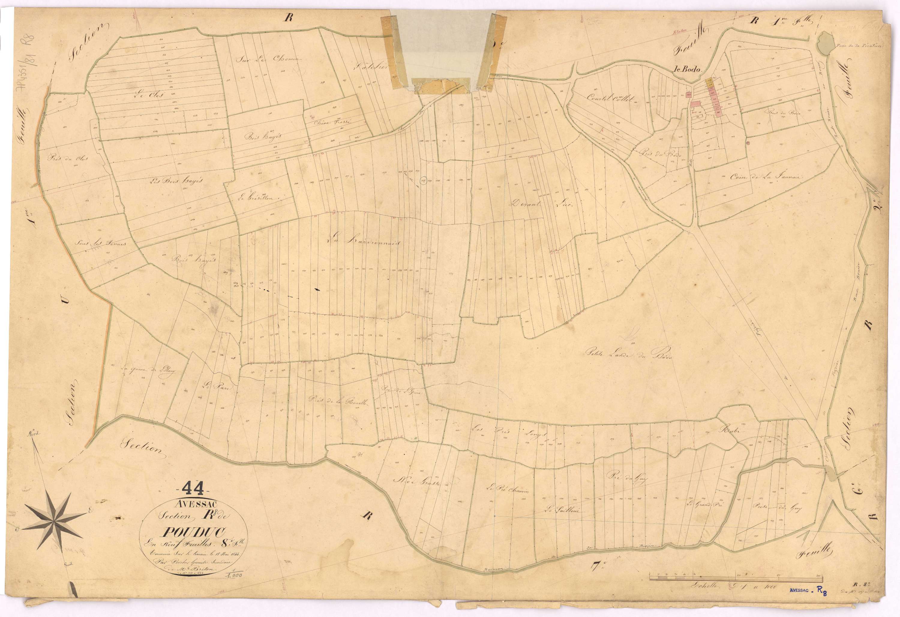 Avessac - Section R8 Pouduc (section de) ; 1327-1664