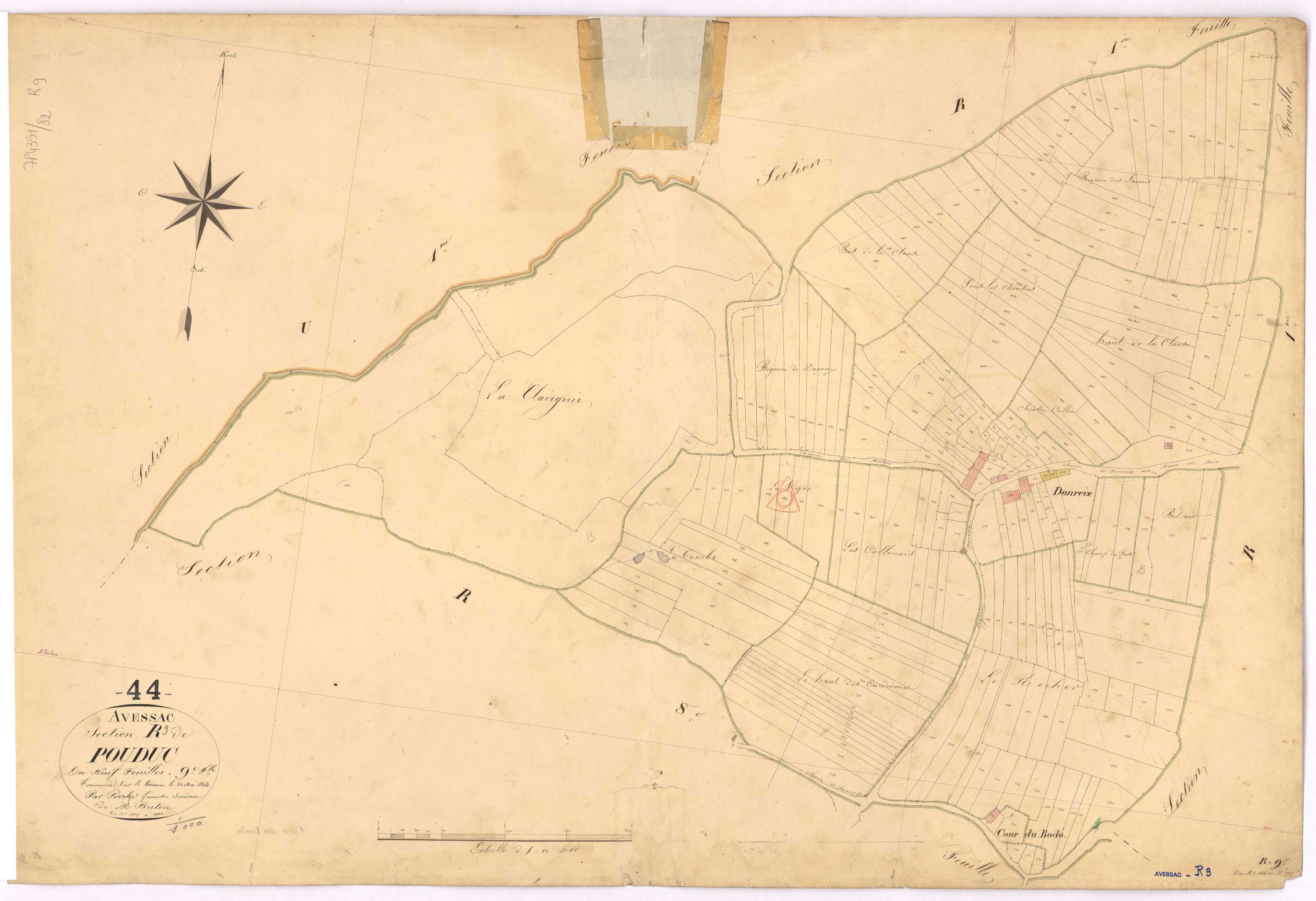 Avessac - Section R9 Pouduc (section de) ; 1665-1910